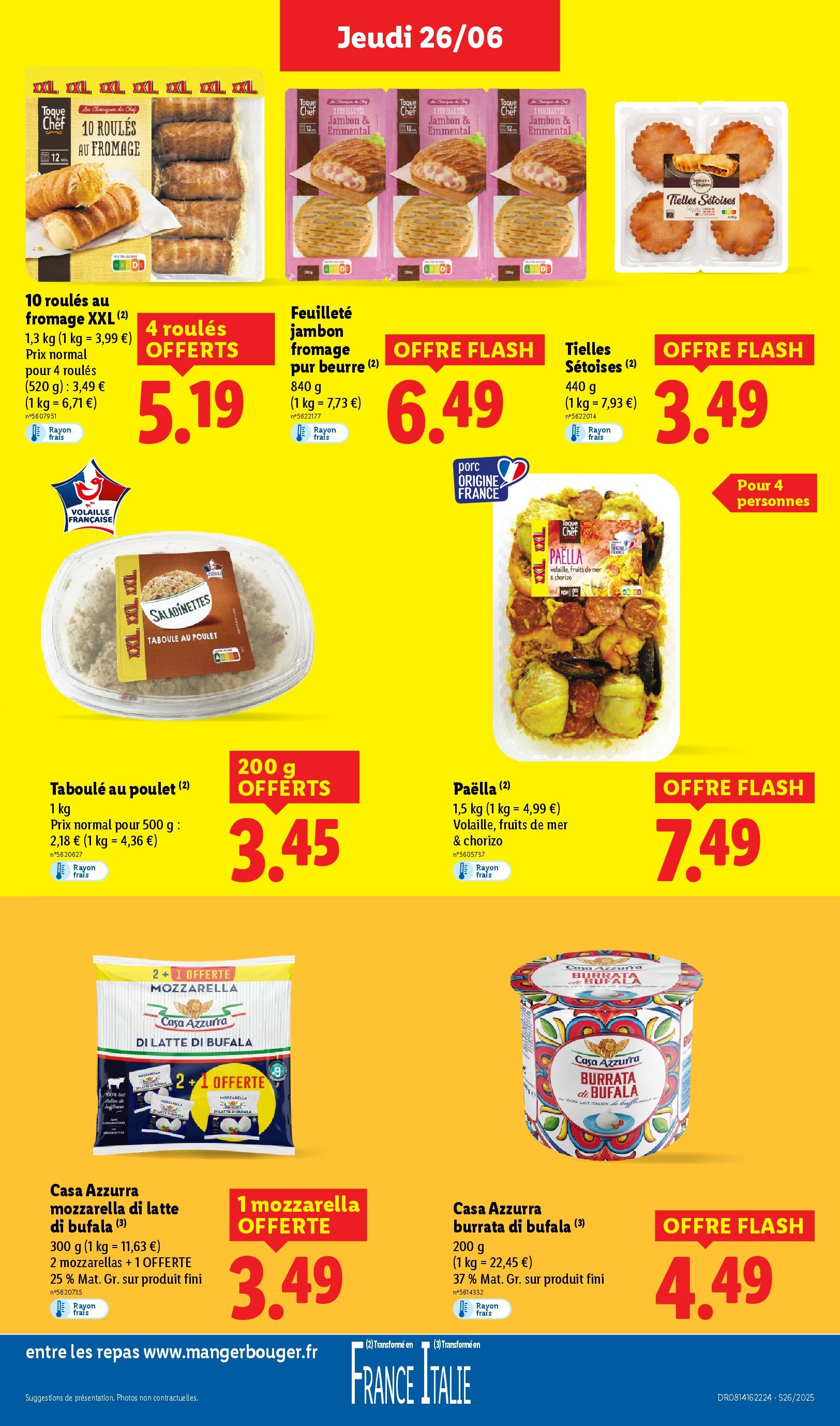 Catalogue LIDL du 26/06/2025 | Promo prospectus en ligne | Page: 15 | Produits: Fruits de mer, Volaille, Emmental, Jambon Catalogue LIDL du 26/06/2025 | Promo prospectus en ligne | Page: 15 | Produits: Fruits de mer, Volaille, Emmental, Jambon