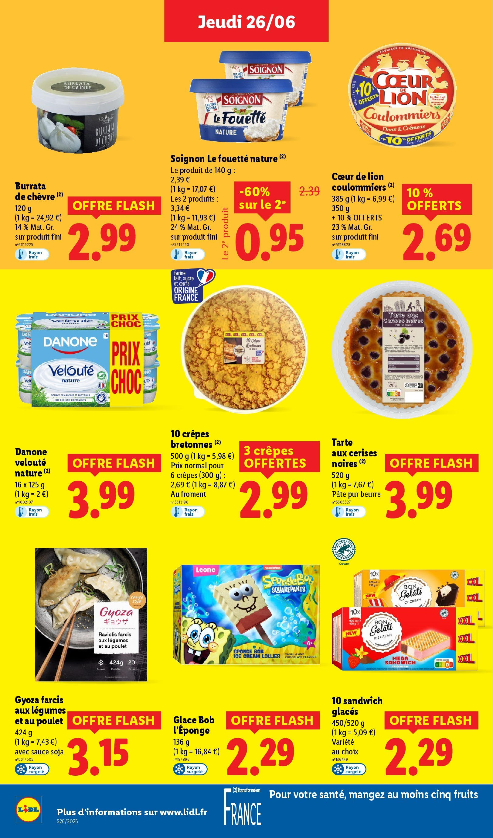 Catalogue LIDL du 26/06/2025 | Promo prospectus en ligne | Page: 16 | Produits: Sandwich, Raviolis, Beurre, Burrata Catalogue LIDL du 26/06/2025 | Promo prospectus en ligne | Page: 16 | Produits: Sandwich, Raviolis, Beurre, Burrata