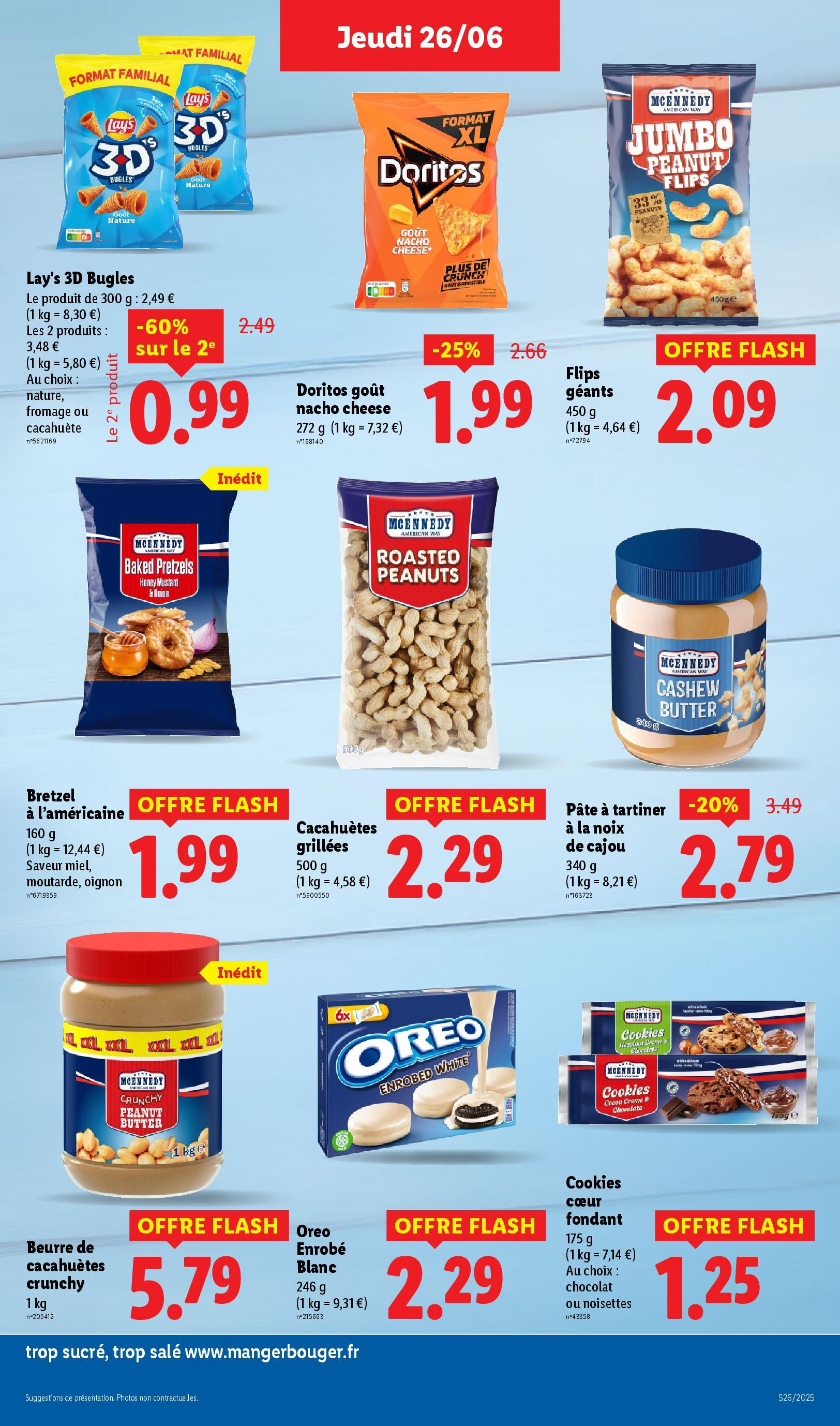 Catalogue LIDL du 26/06/2025 | Promo prospectus en ligne | Page: 25 | Produits: Cacahuète, Noix de cajou, Cookies, Oignon Catalogue LIDL du 26/06/2025 | Promo prospectus en ligne | Page: 25 | Produits: Cacahuète, Noix de cajou, Cookies, Oignon