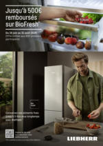 Ubaldi Liebherr vous rembourse jusqu'à 500€ sur BioFresh - au 31.08.2025