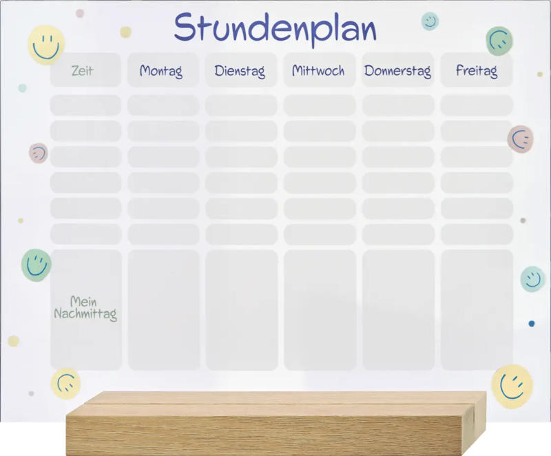 dm home Stundenplan aus Acryl mit Holzstandfuß A4