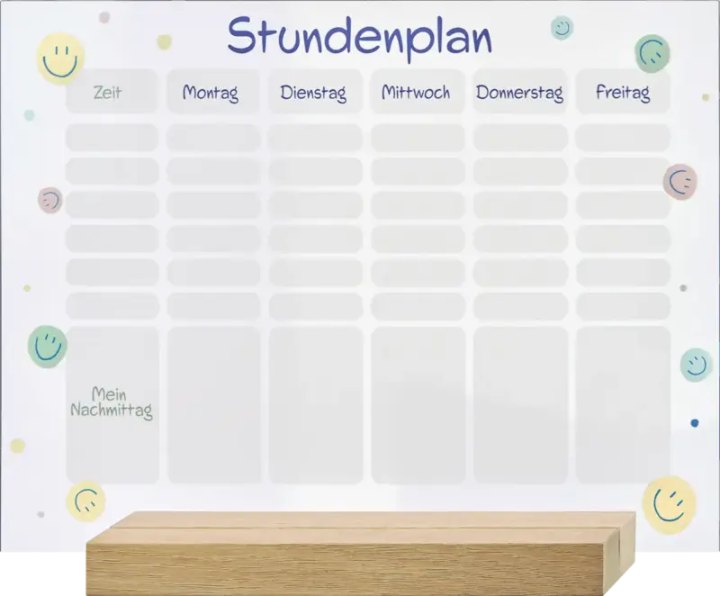 dm home Stundenplan aus Acryl mit Holzstandfuß A4