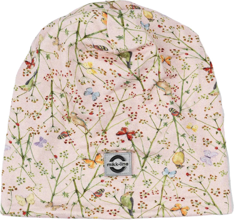 Mikk-Line Mütze mit Schmetterling-Muster, beige, Gr. 122/128