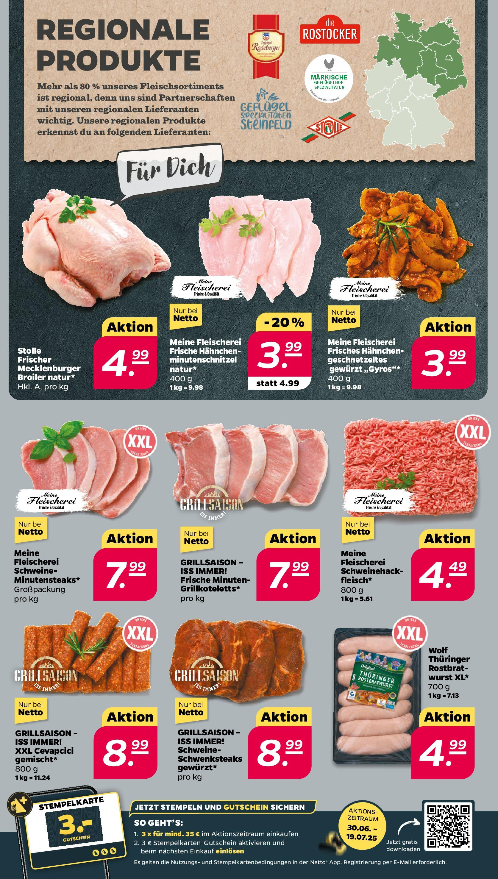Netto - Netto APS : Wochenangebote ab 30.06.2025 → Angebote nächste Woche | Seite: 4 | Produkte: Hahnchen, Cevapcici, Wurst