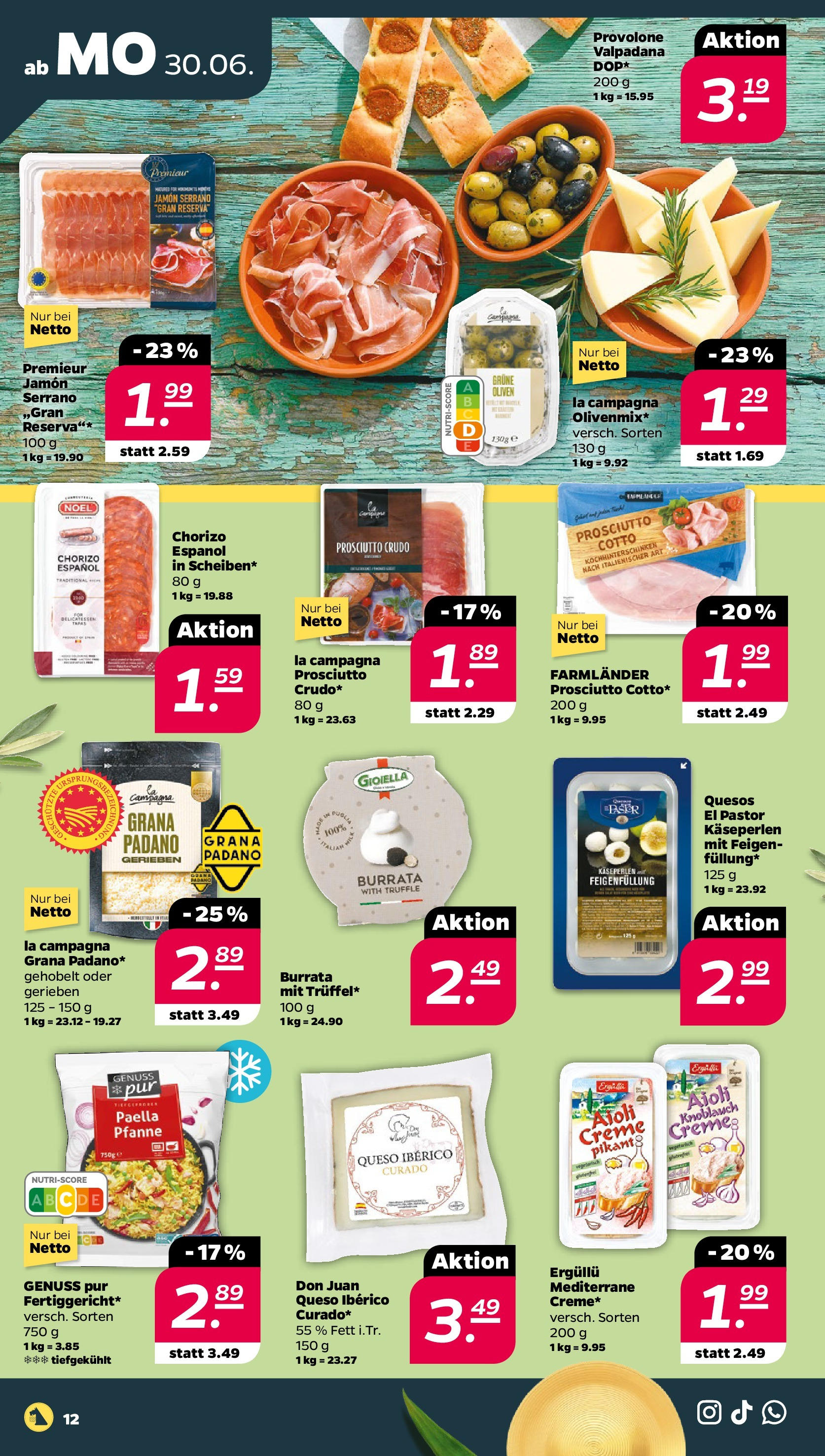Netto - Netto APS : Wochenangebote ab 30.06.2025 → Angebote nächste Woche | Seite: 12 | Produkte: Creme, Burrata, Knoblauch