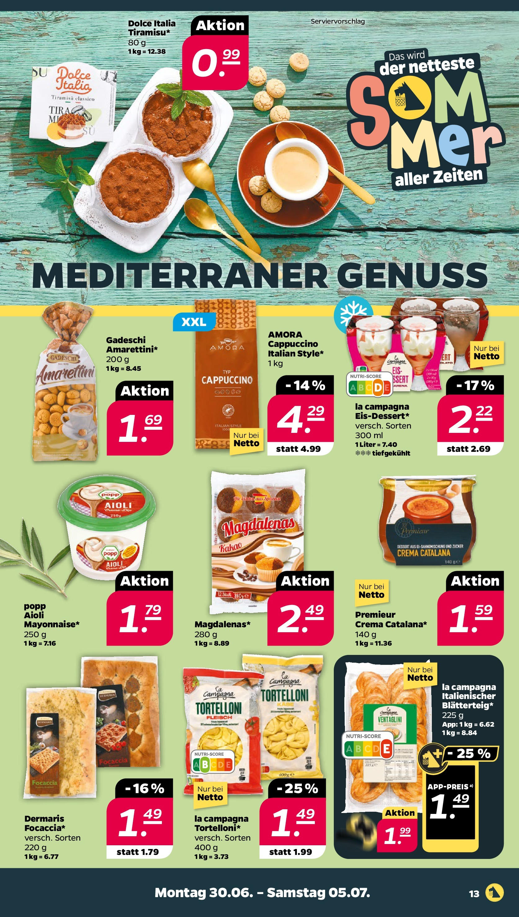 Netto - Netto APS : Wochenangebote ab 30.06.2025 → Angebote nächste Woche | Seite: 13 | Produkte: Mayonnaise, Zucker, Fleisch, Eis