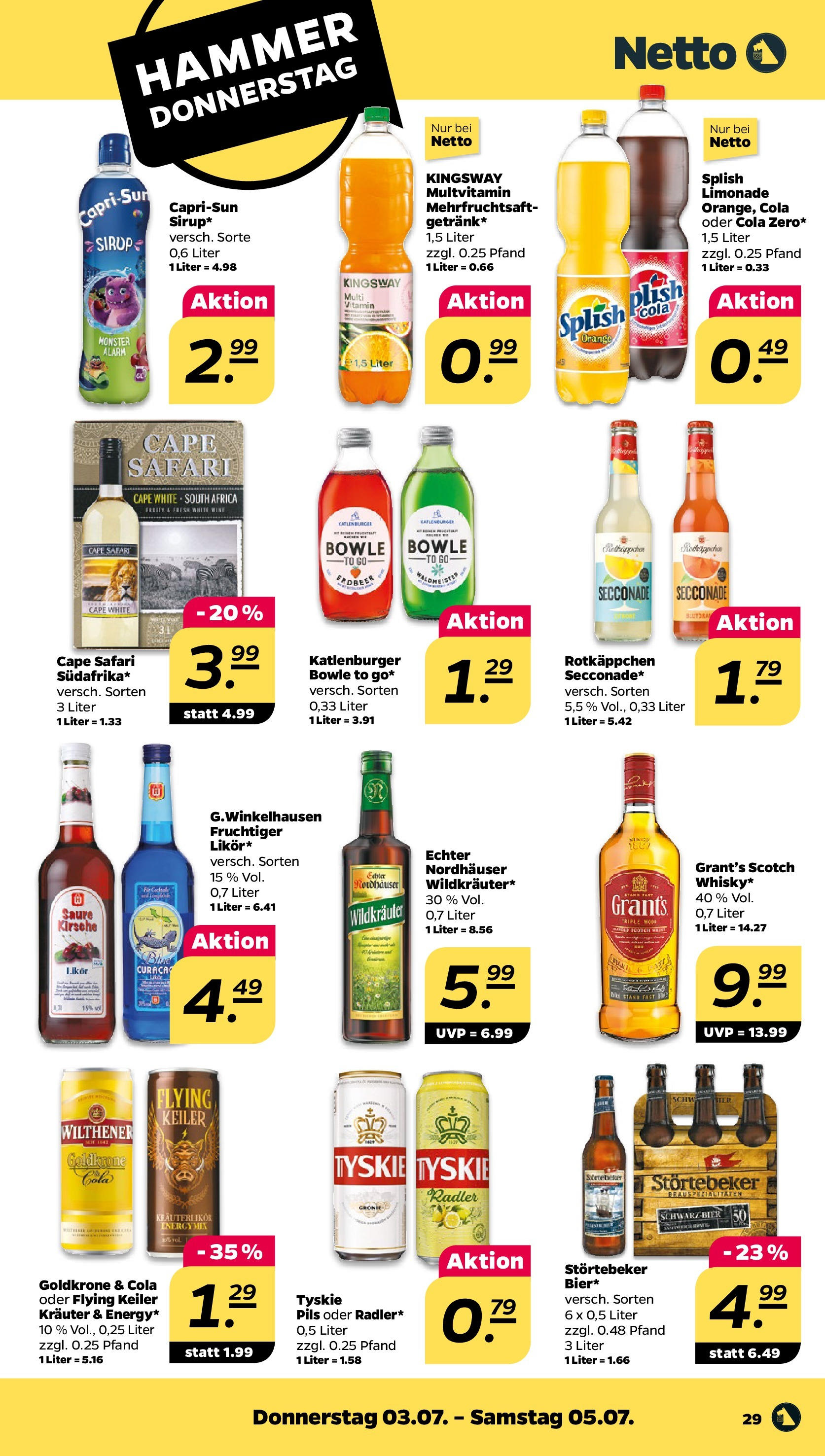 Netto - Netto APS : Wochenangebote ab 30.06.2025 → Angebote nächste Woche | Seite: 29 | Produkte: Cola, Energy, Limonade, Monster