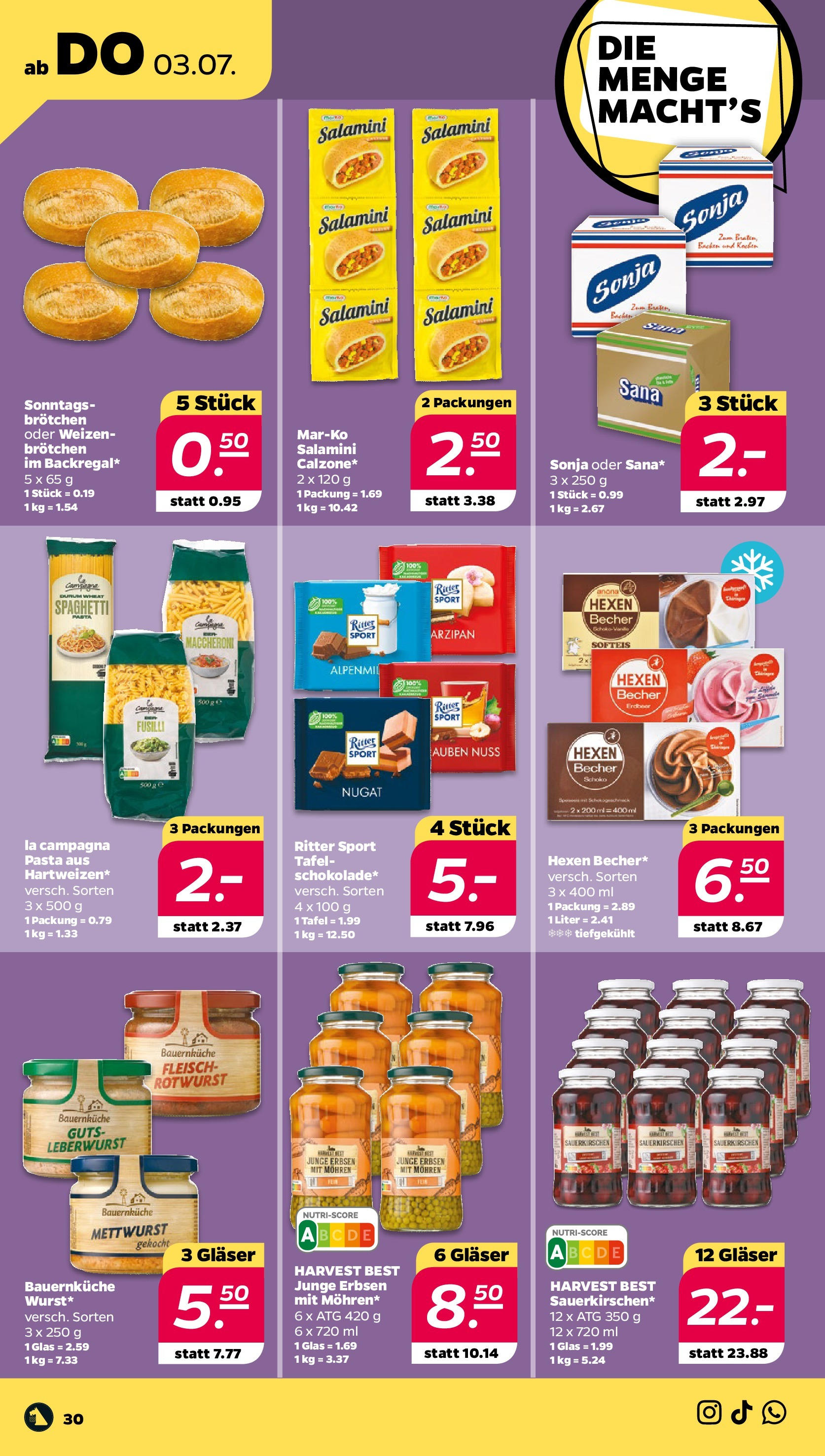 Netto - Netto APS : Wochenangebote ab 30.06.2025 → Angebote nächste Woche | Seite: 30 | Produkte: Ritter sport, Mohren, Pasta, Erbsen