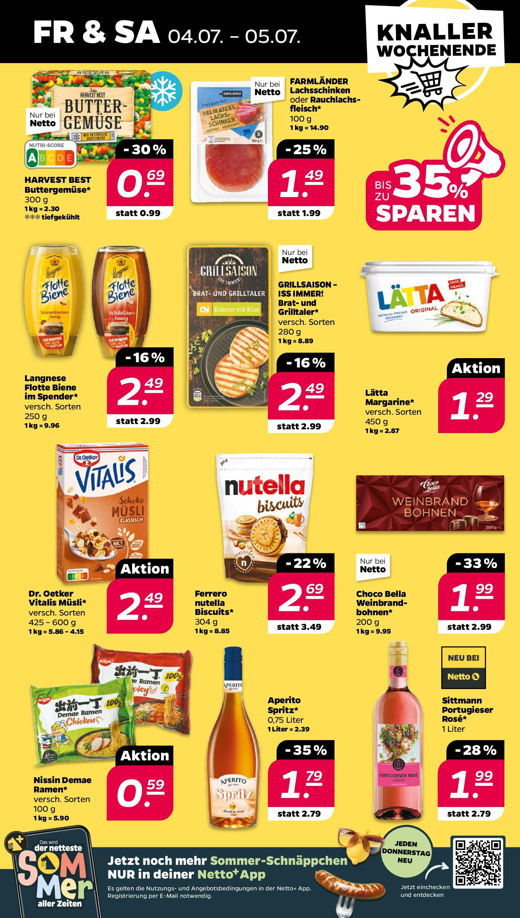 Netto - Netto APS : Wochenangebote ab 30.06.2025 → Angebote nächste Woche | Seite: 31 | Produkte: Langnese, Nutella, Lachs, Lätta