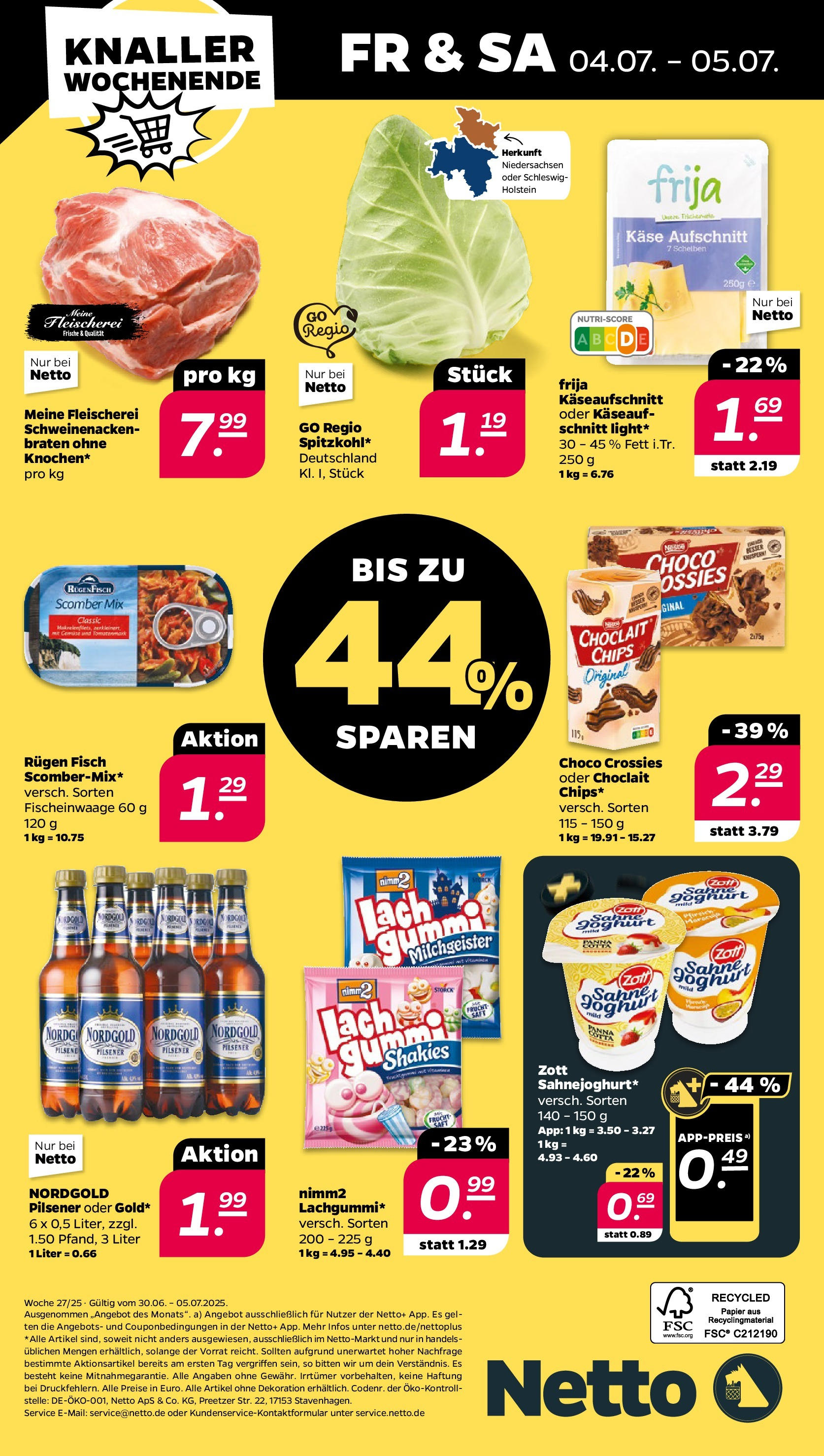 Netto - Netto APS : Wochenangebote ab 30.06.2025 → Angebote nächste Woche | Seite: 32 | Produkte: Käse, Joghurt, Chips, Sahne