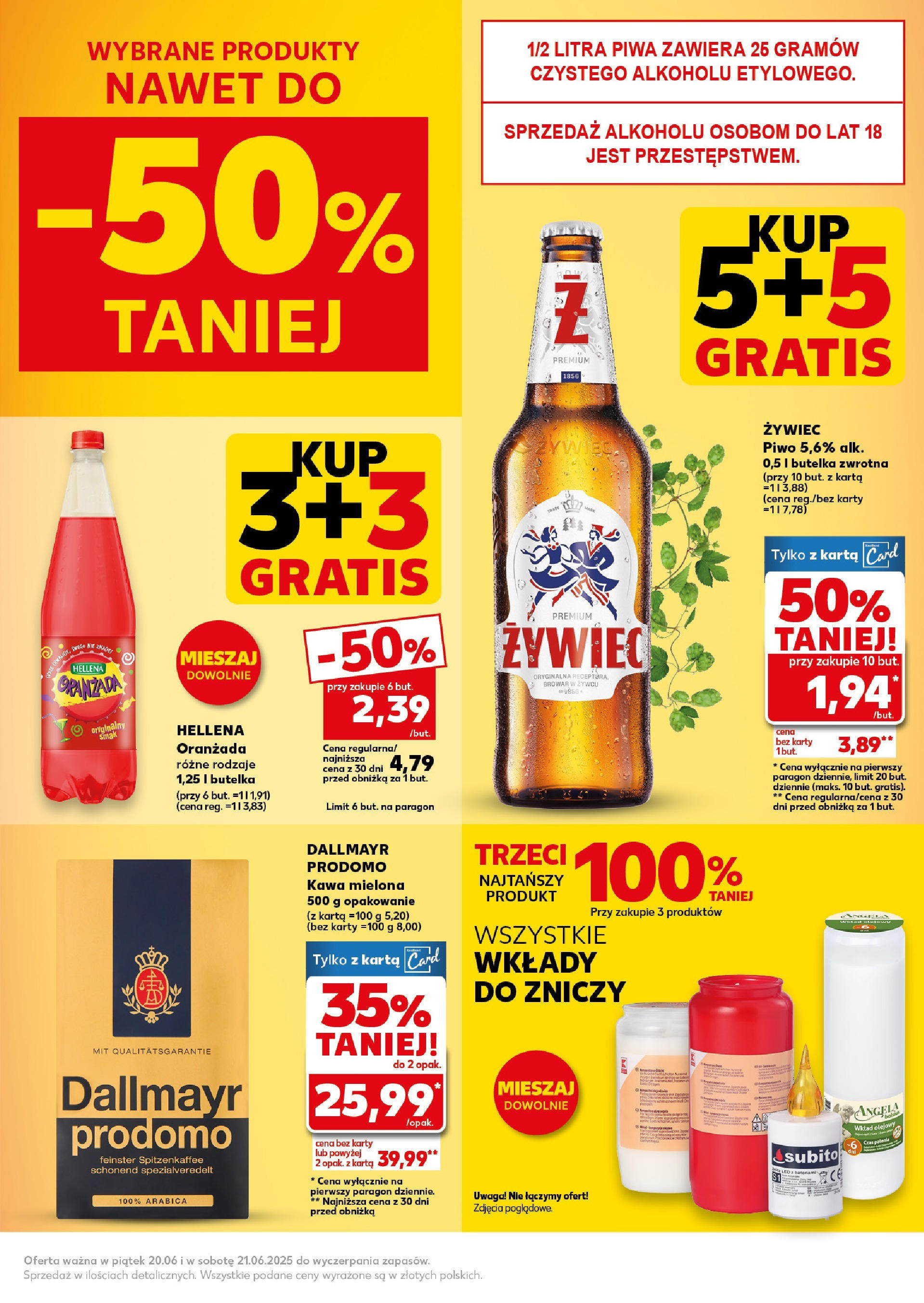 Kaufland gazetka - Super Sobota od 20.06.2025 - od jutra PDF | Strona: 3 | Produkty: Karta, Oranżada hellena, Kawa, Piwo