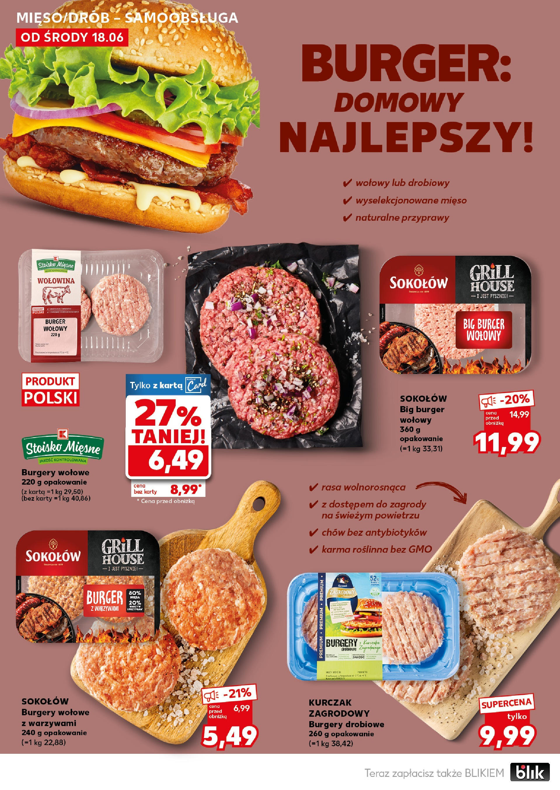 Kaufland gazetka - Super Sobota od 20.06.2025 - od jutra PDF | Strona: 10 | Produkty: Burger wołowy, Kurczak zagrodowy, Burgery wolowe, Wołowina