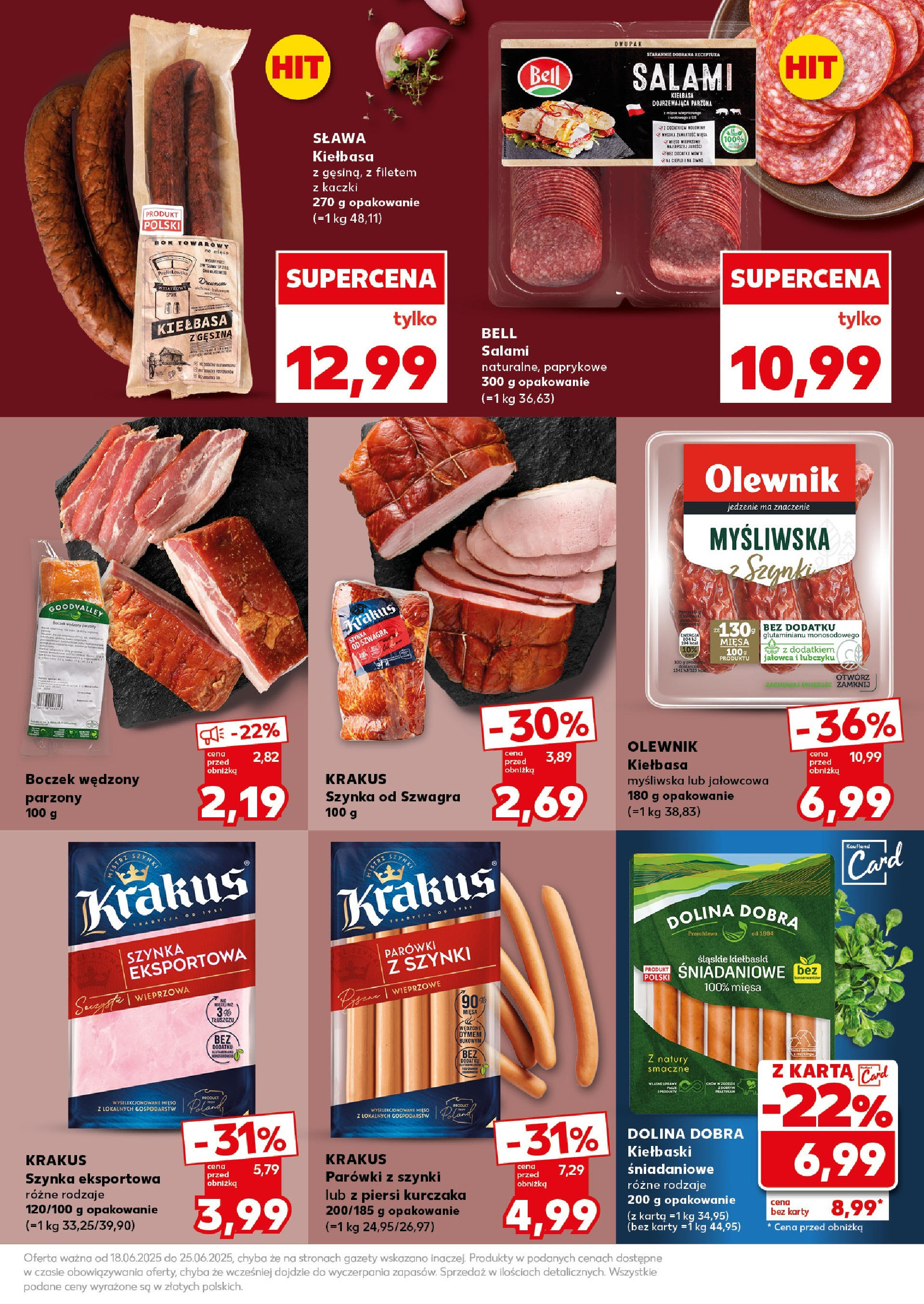 Kaufland gazetka - Super Sobota od 20.06.2025 - od jutra PDF | Strona: 13 | Produkty: Karta, Piersi, Bell, Boczek