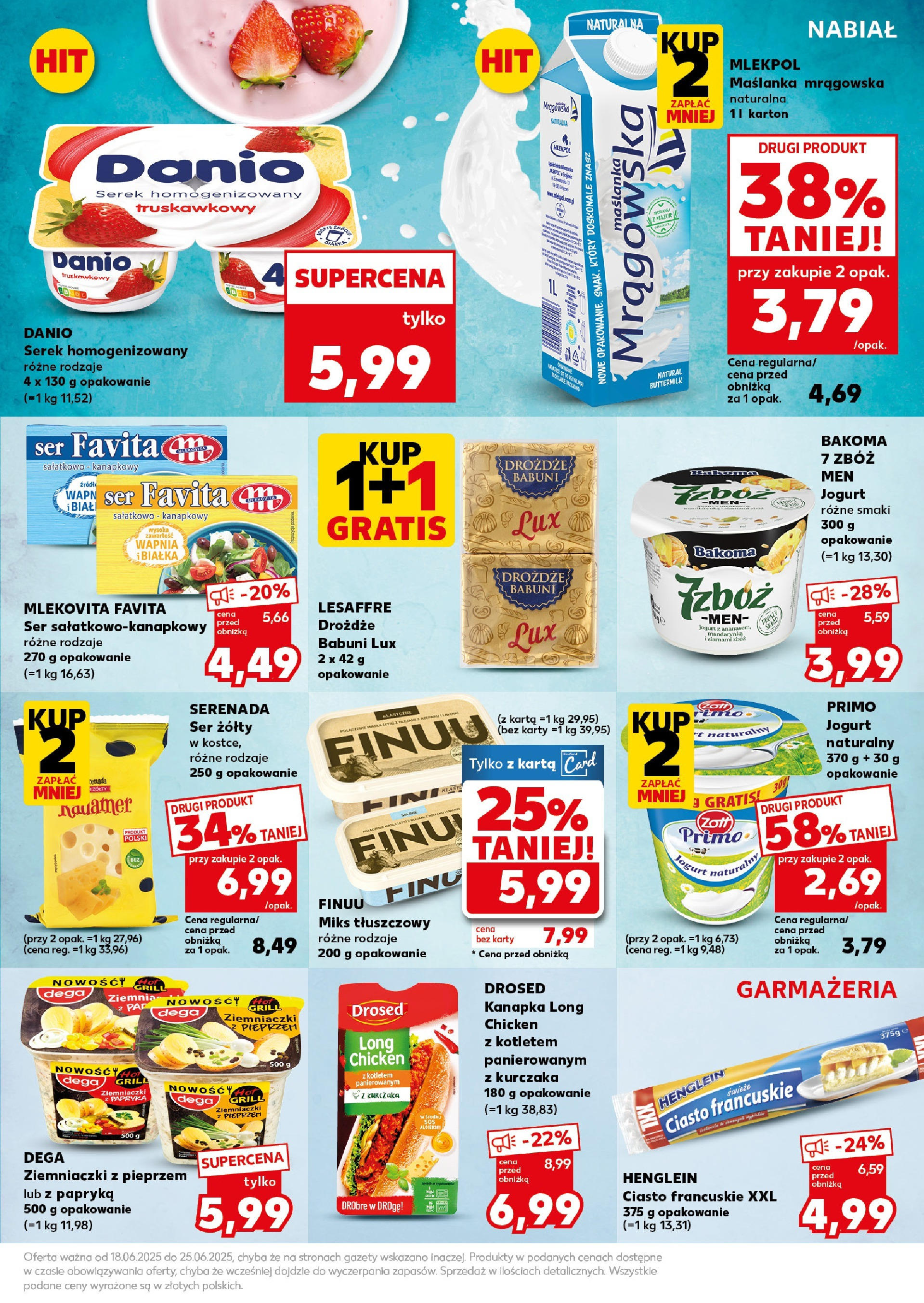 Kaufland gazetka - Super Sobota od 20.06.2025 - od jutra PDF | Strona: 15 | Produkty: Ser żółty, Ciasto francuskie, Papryka, Ziemniaczki