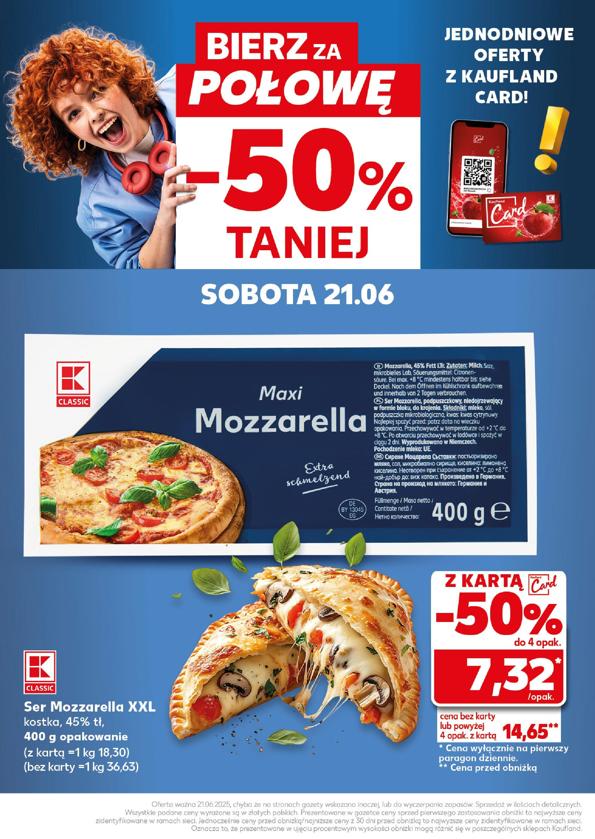 Kaufland gazetka - Super Sobota od 20.06.2025 - od jutra PDF | Strona: 22 | Produkty: Karta, Mleka, Ser, Mozzarella