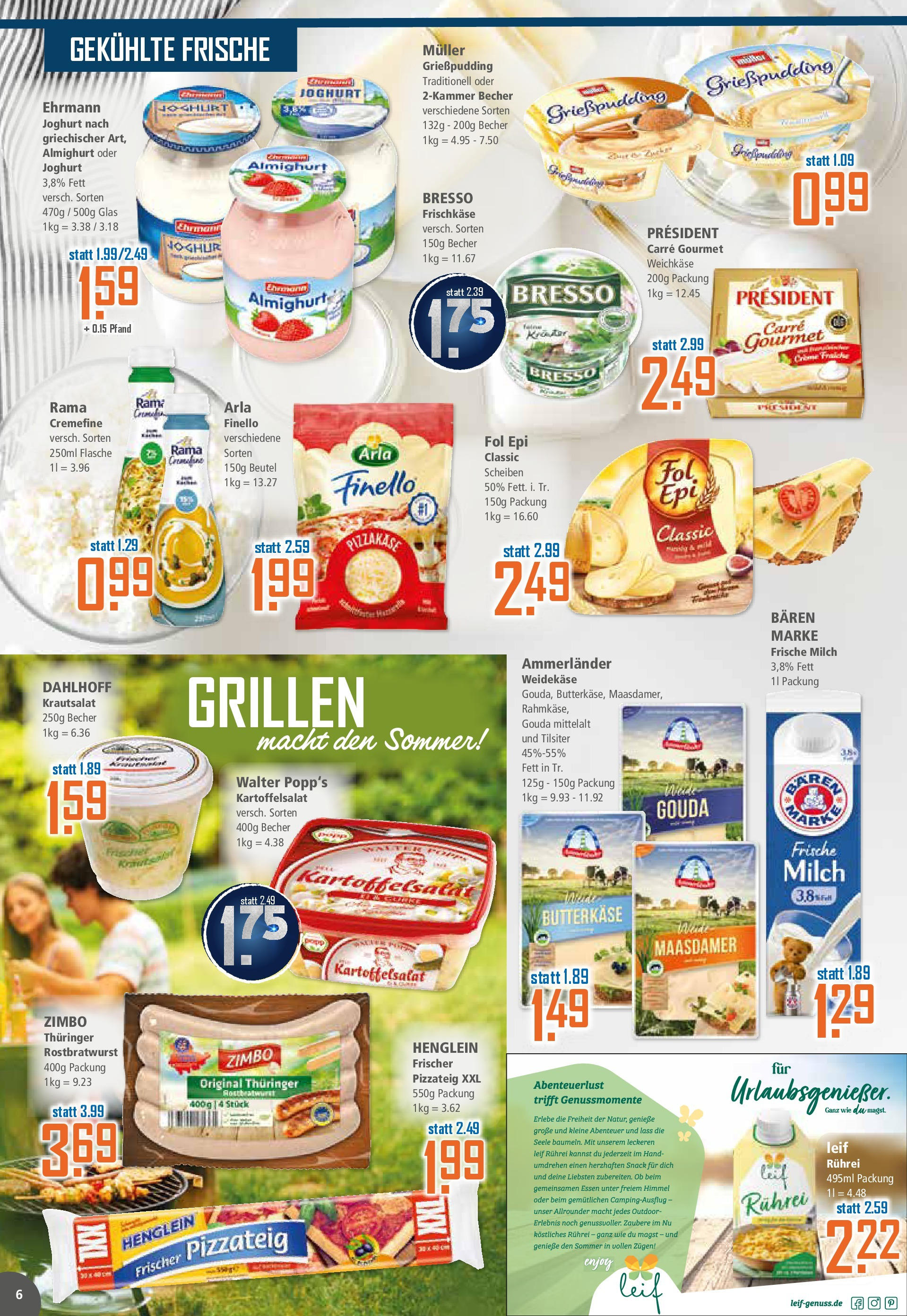 Klaas & Kock - K+K: Wochenangebote (ab 30.06.2025) zum Blättern | Seite: 6 | Produkte: Rama, Gouda, Rama cremefine, Bresso