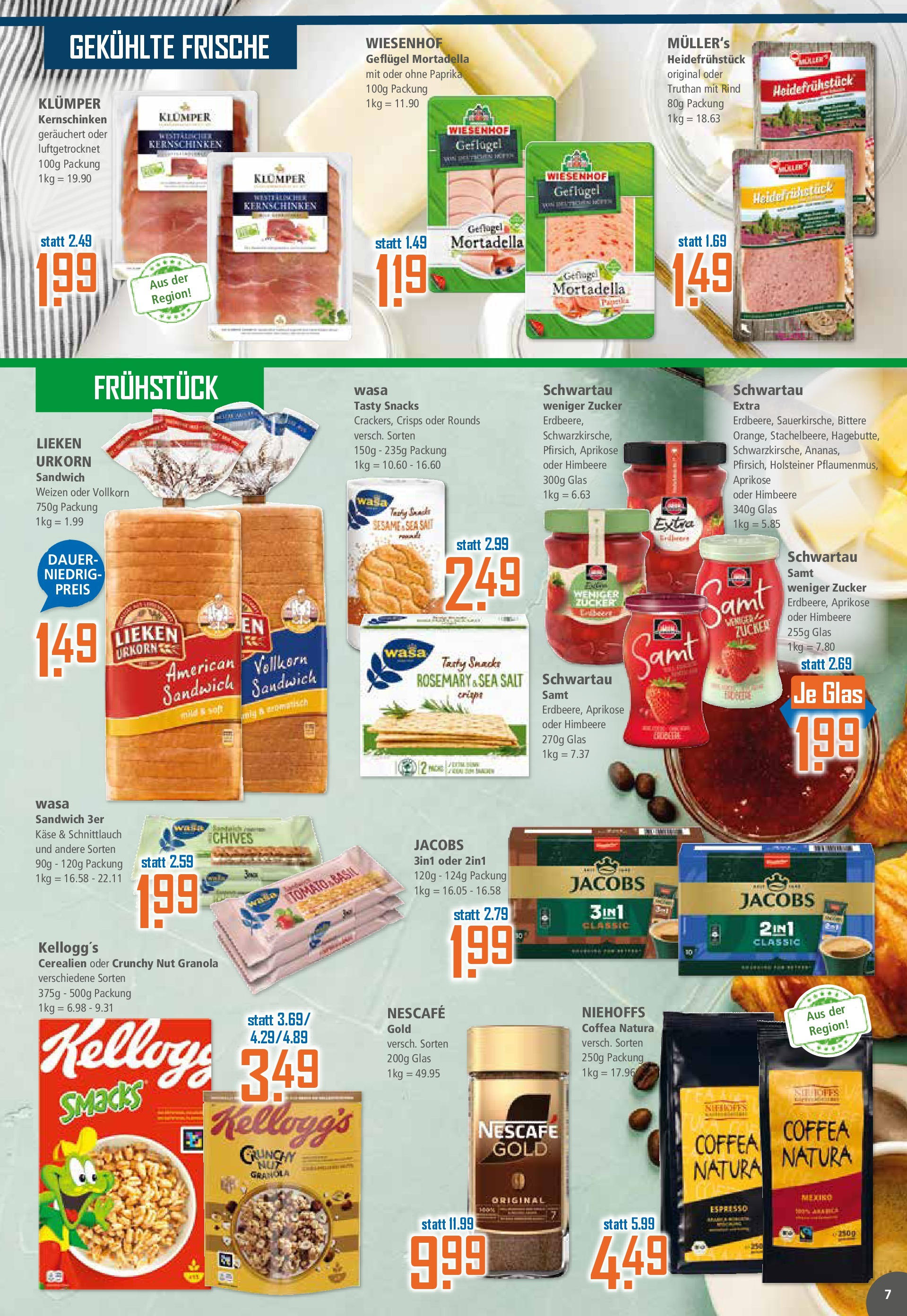 Klaas & Kock - K+K: Wochenangebote (ab 30.06.2025) zum Blättern | Seite: 7 | Produkte: Schwartau samt, Paprika, Himbeere, Nescafe gold