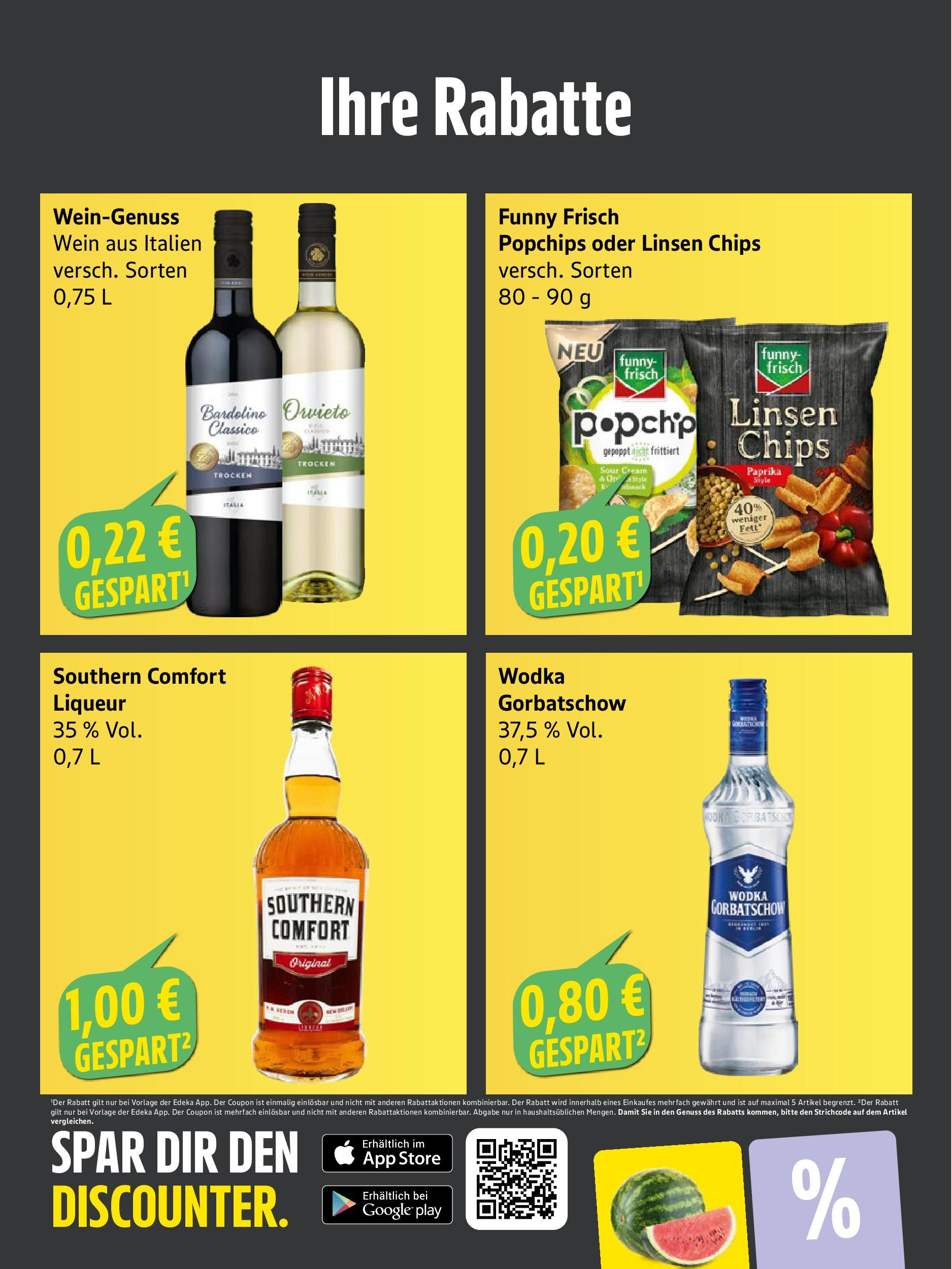 Edeka prospekt Neu Wulmstorf	 (ab 22.06.2025) » Angebote Online | Seite: 4 | Produkte: Southern comfort, Wodka gorbatschow, Wein, Wodka