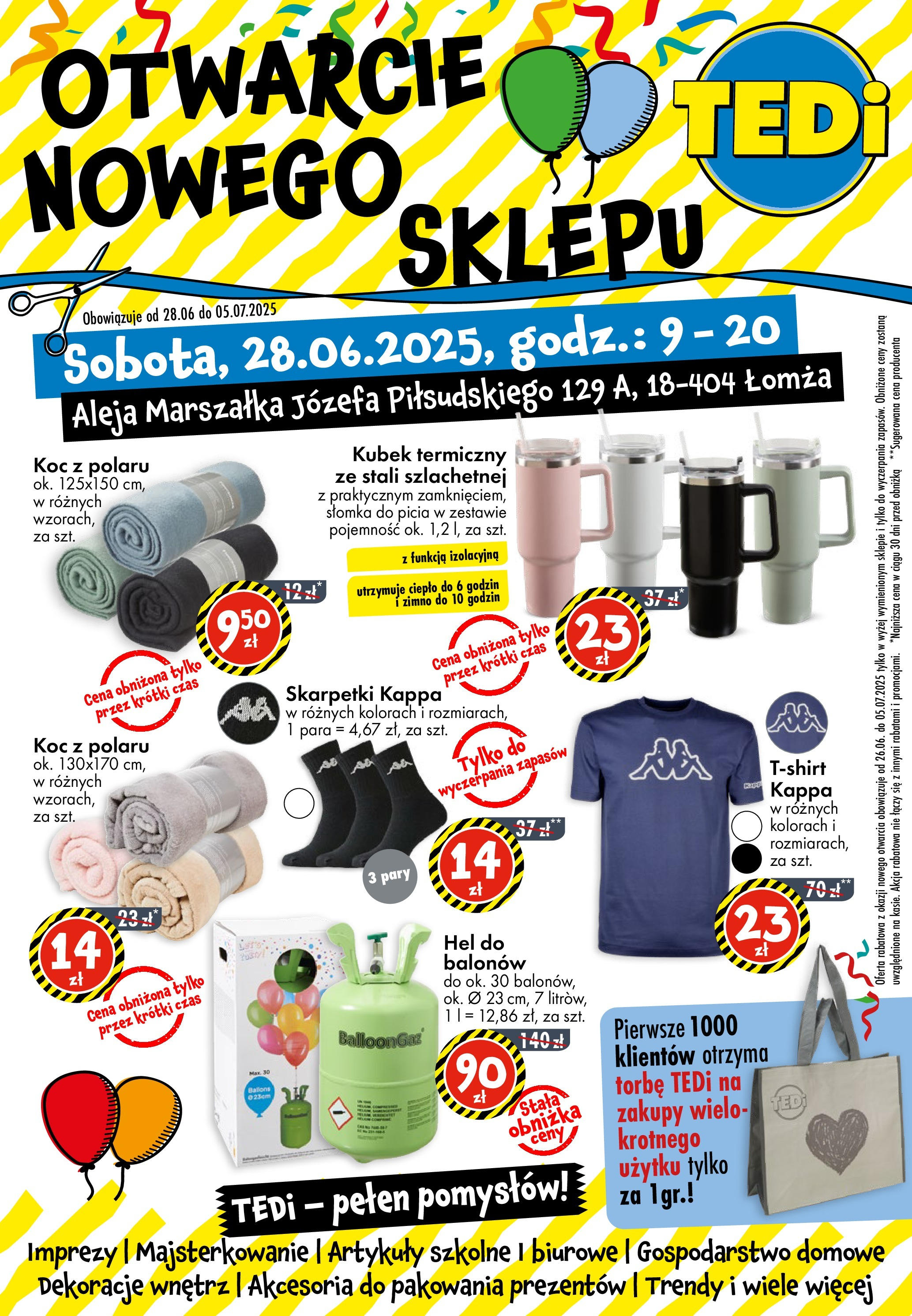 TEDi Łomża od 28.06.2025 - Nowa Gazetka - Numer strony 1 Pogląd gazetki "Łomża" ze sklepu TEDi ważnej od 28.06.2025