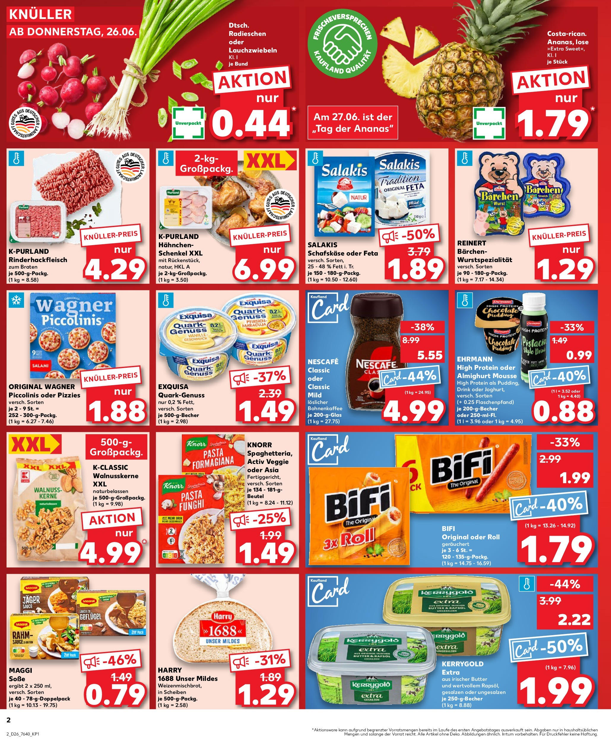 Prospekt Kaufland ab 26.06.2025 » Angebote Online zum Blättern | Seite: 2 | Produkte: Maggi, Feta, Exquisa, Pfirsich