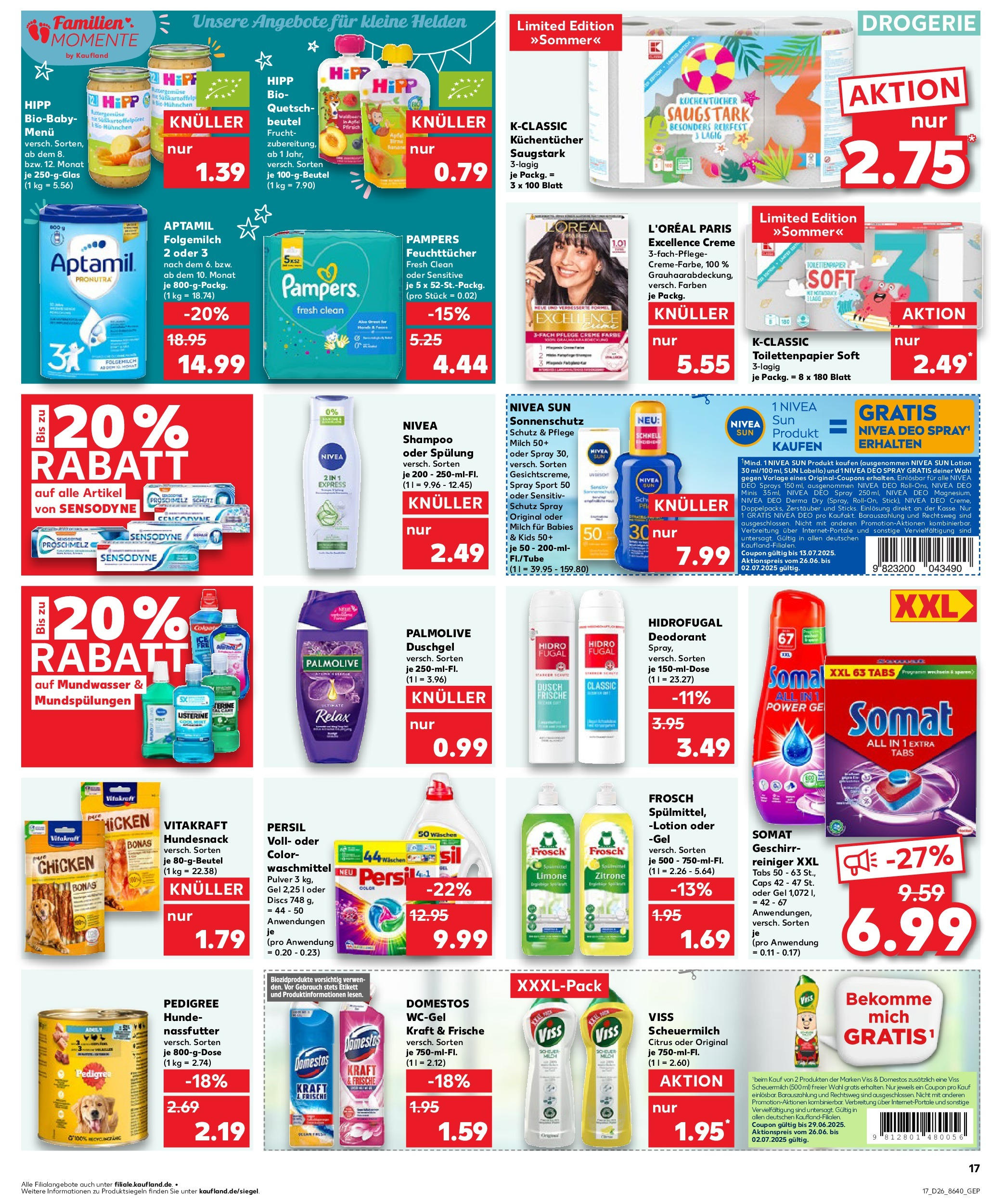 Prospekt Kaufland ab 25.06.2025 » Angebote Online zum Blättern | Seite: 17 | Produkte: Top, Spülung, Shower Gel, Pedigree