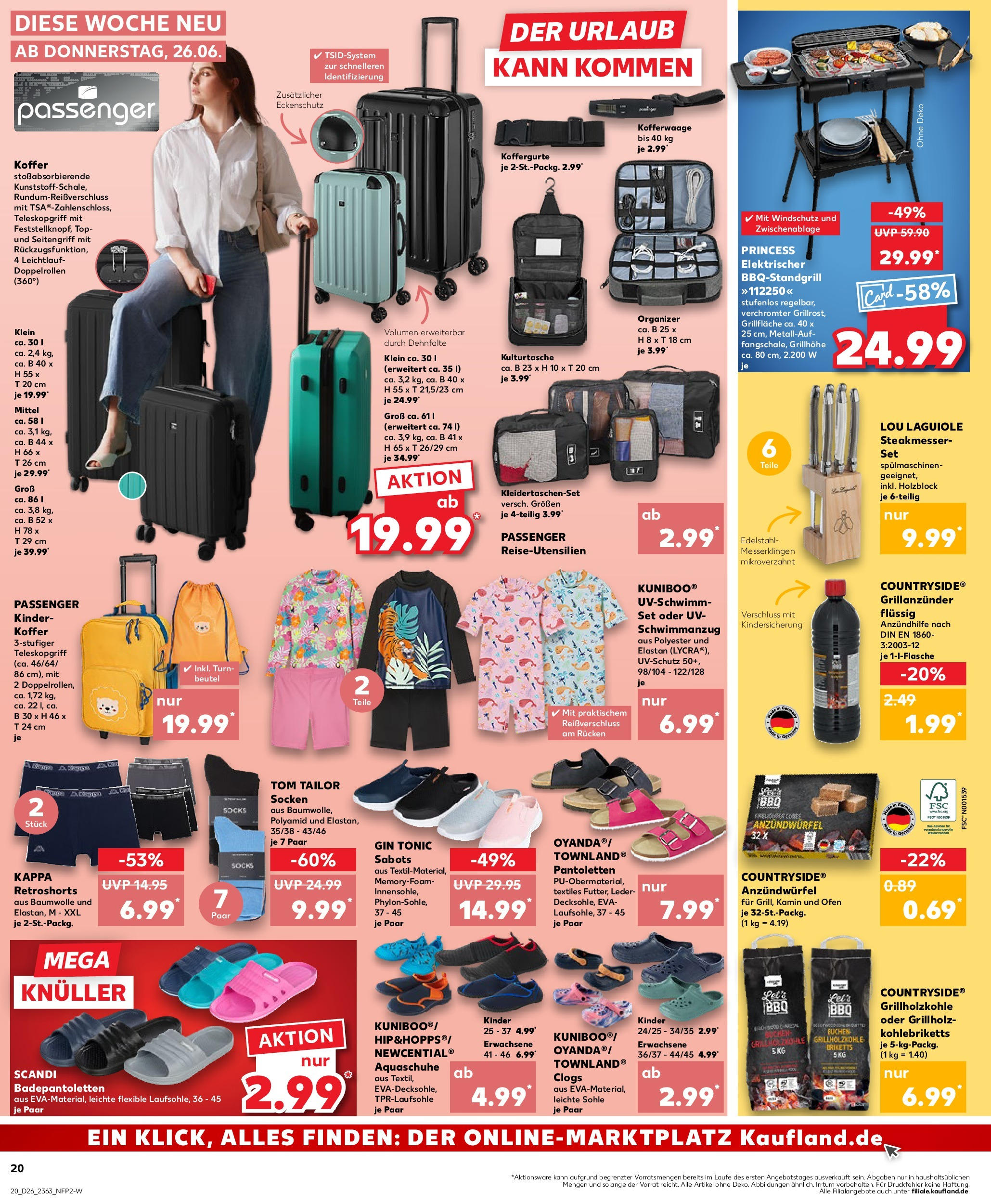 Prospekt Kaufland ab 25.06.2025 » Angebote Online zum Blättern | Seite: 20 | Produkte: Top, Grill, Koffer, Gin