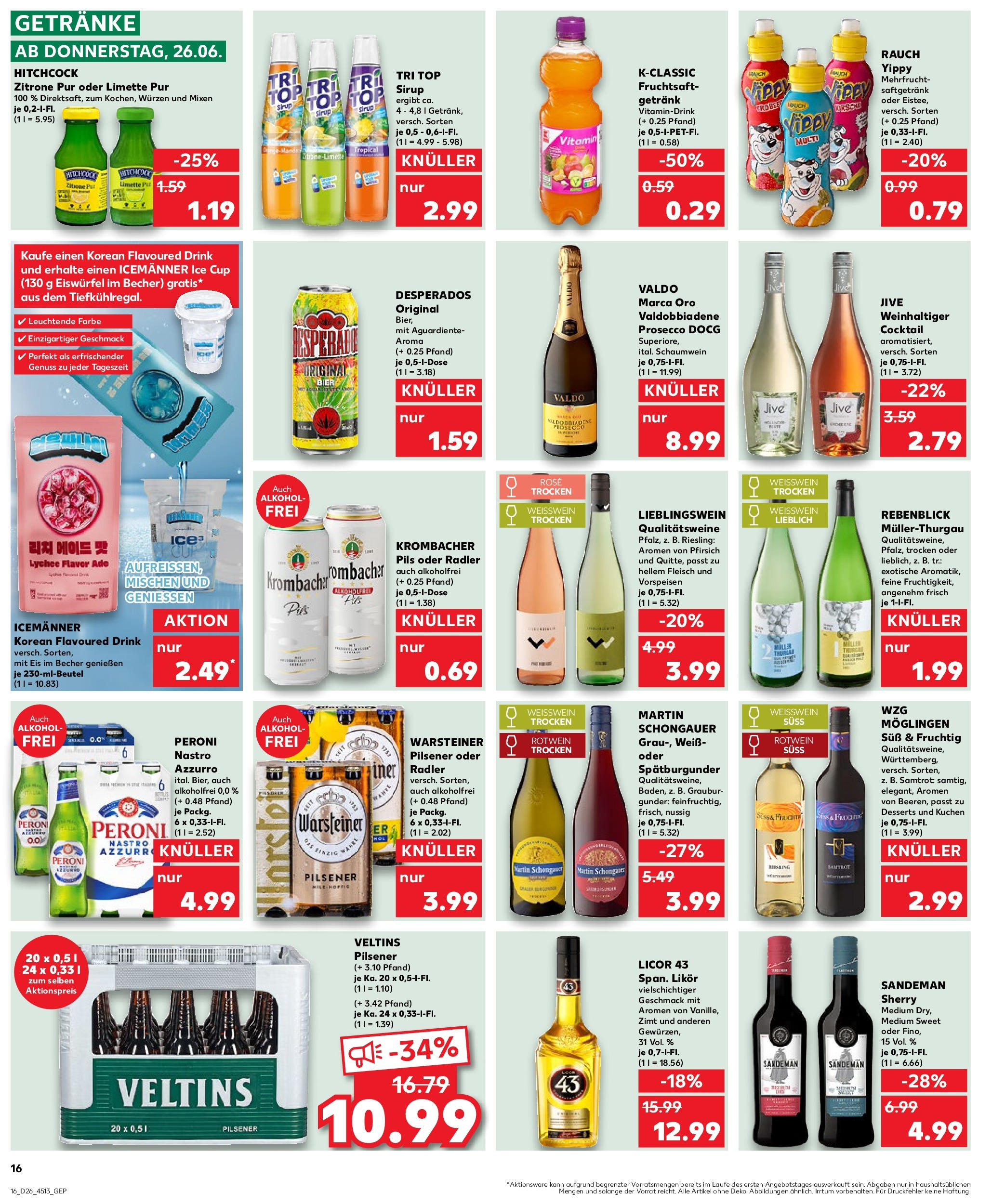 Prospekt Kaufland ab 26.06.2025 » Angebote Online zum Blättern | Seite: 16 | Produkte: Top, Sirup, Zitrone, Fruchtsaft