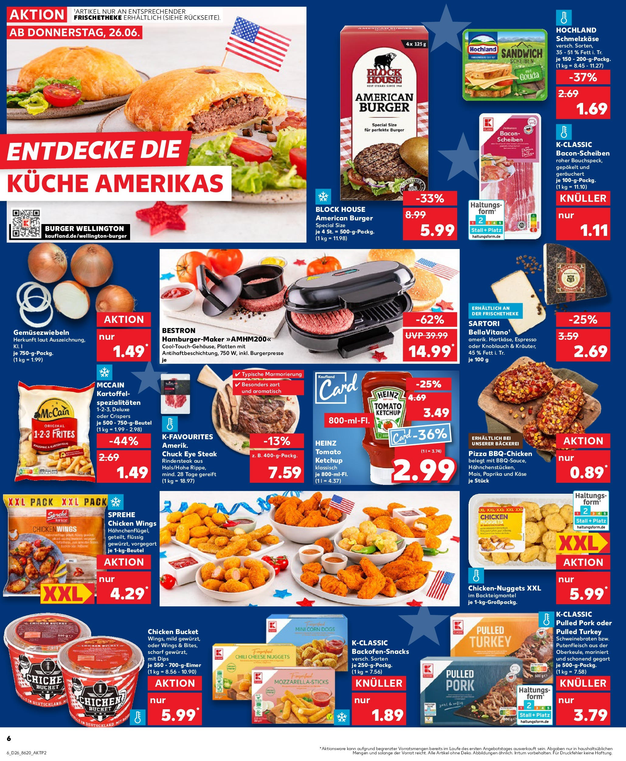Prospekt Kaufland ab 26.06.2025 » Angebote Online zum Blättern | Seite: 6 | Produkte: Bäckerei, McCain, Knoblauch, Steak