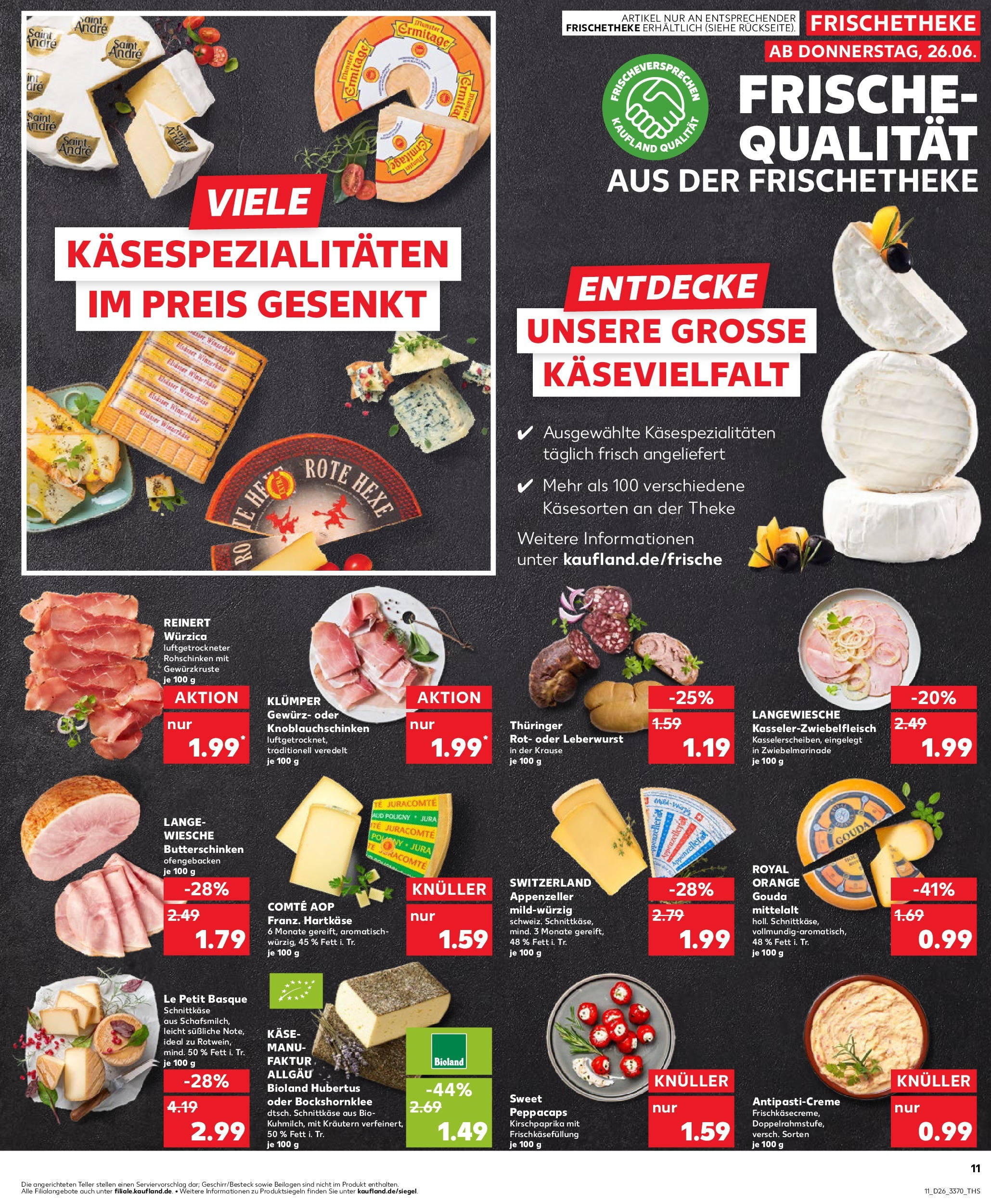 Prospekt Kaufland ab 25.06.2025 » Angebote Online zum Blättern | Seite: 11 | Produkte: Käse, Theke, Gouda
