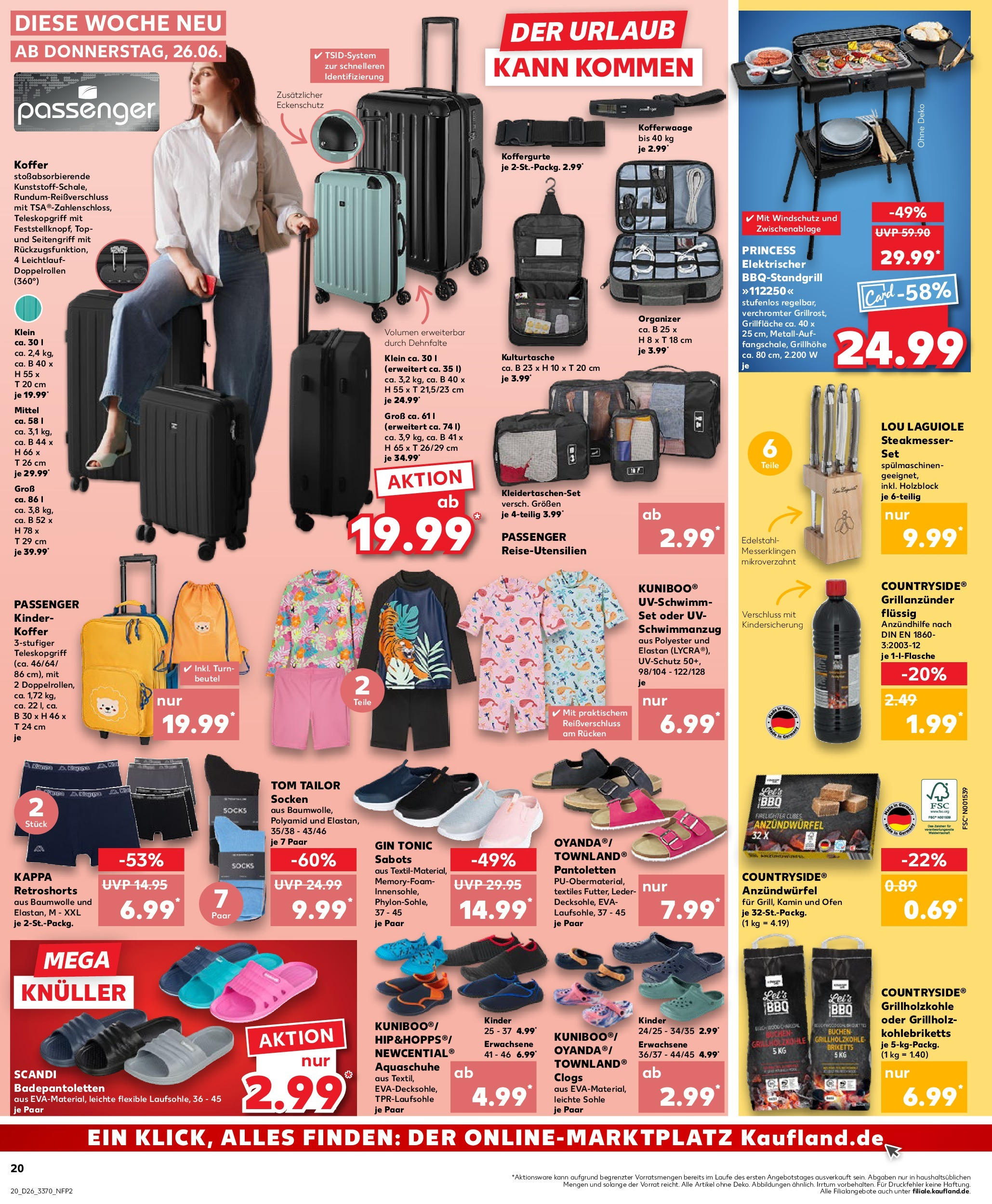 Prospekt Kaufland ab 25.06.2025 » Angebote Online zum Blättern | Seite: 20 | Produkte: Kamin, Socken, Steak, Gin