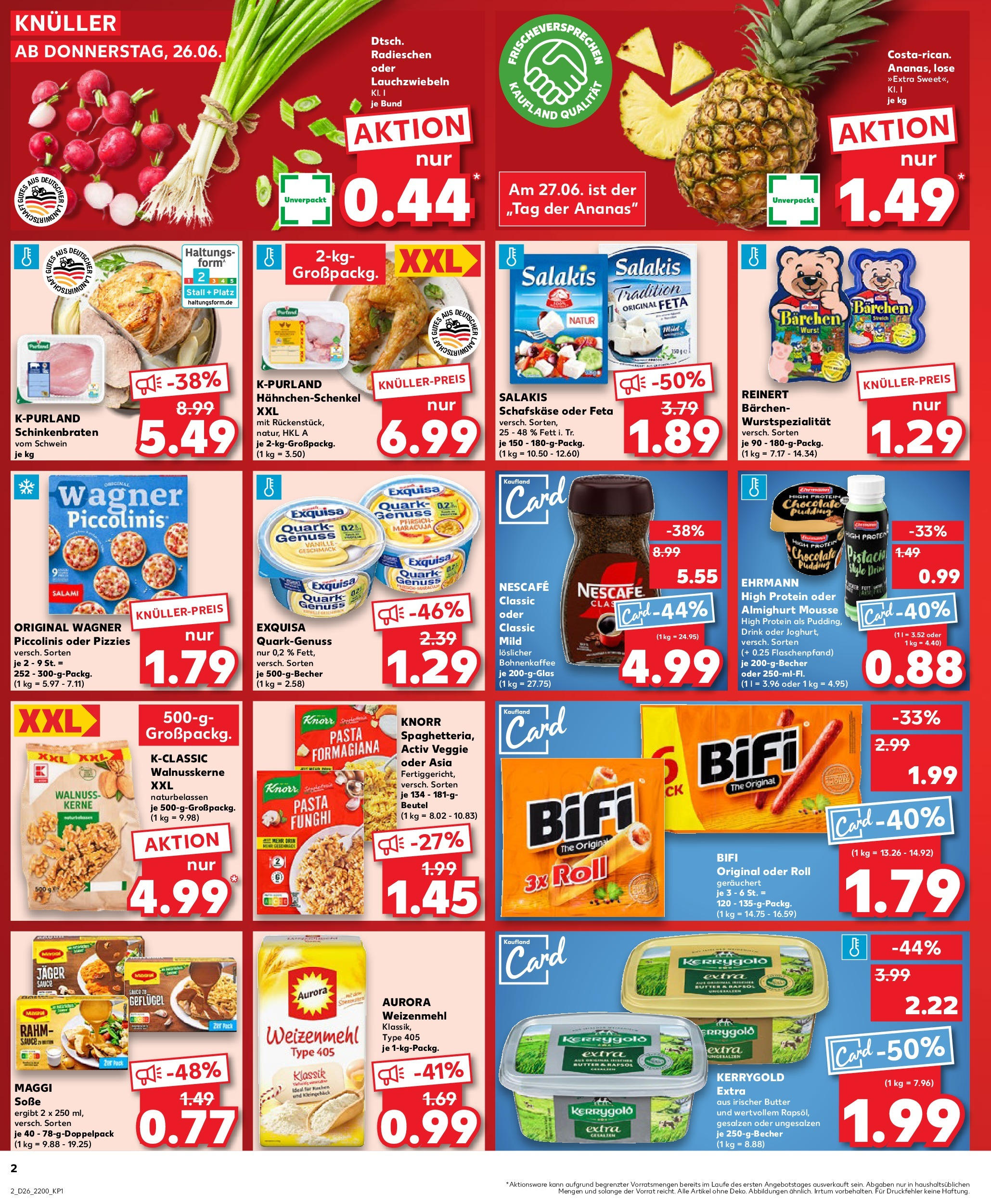 Prospekt Kaufland ab 25.06.2025 » Angebote Online zum Blättern | Seite: 2 | Produkte: Quark, Exquisa, Nescafe classic, Pfirsich