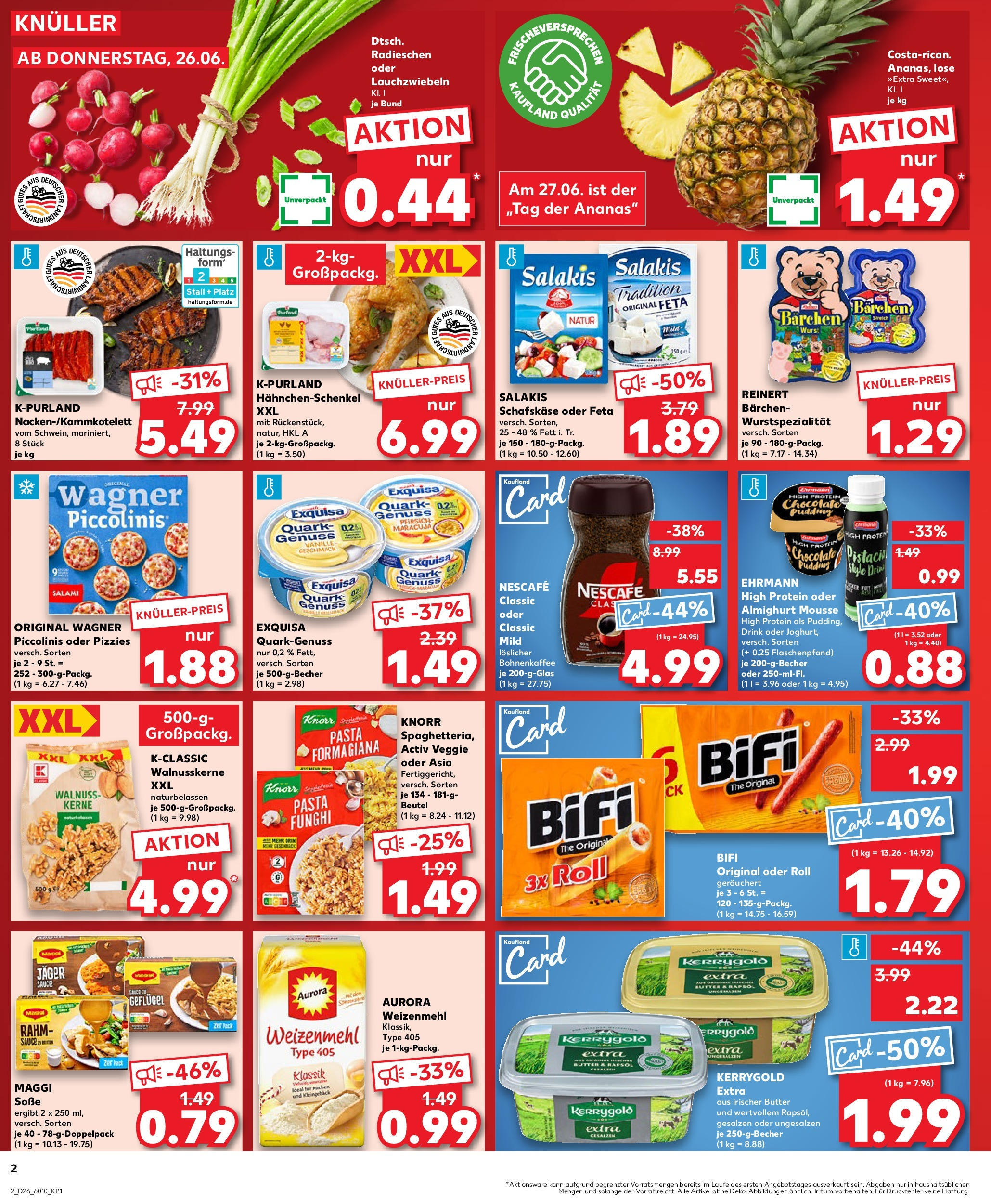 Prospekt Kaufland ab 25.06.2025 » Angebote Online zum Blättern | Seite: 2 | Produkte: Feta, Ananas, Exquisa, Soße