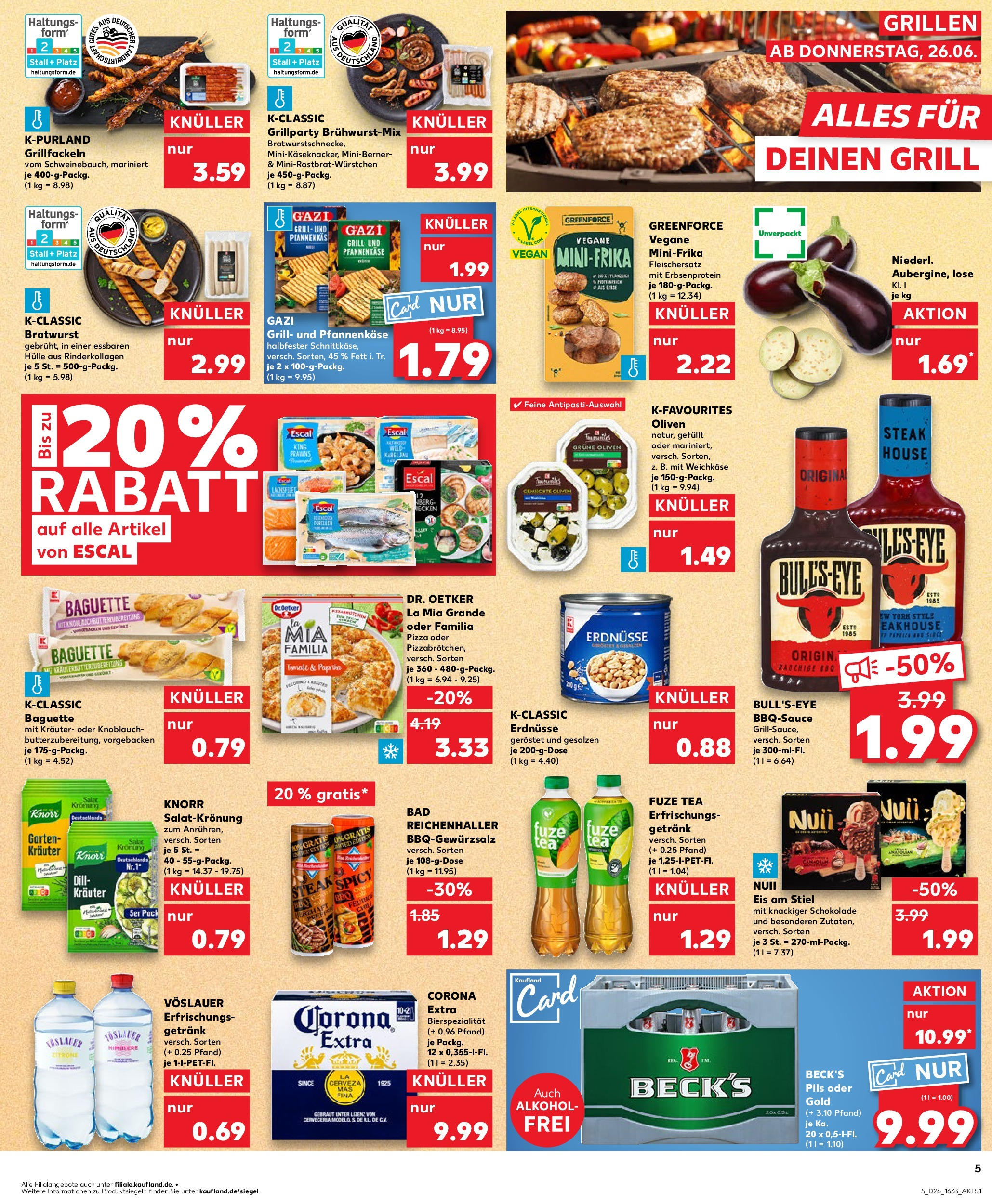 Prospekt Kaufland ab 26.06.2025 » Angebote Online zum Blättern | Seite: 5 | Produkte: Kabel, Bad, Bratwurst, Himbeere