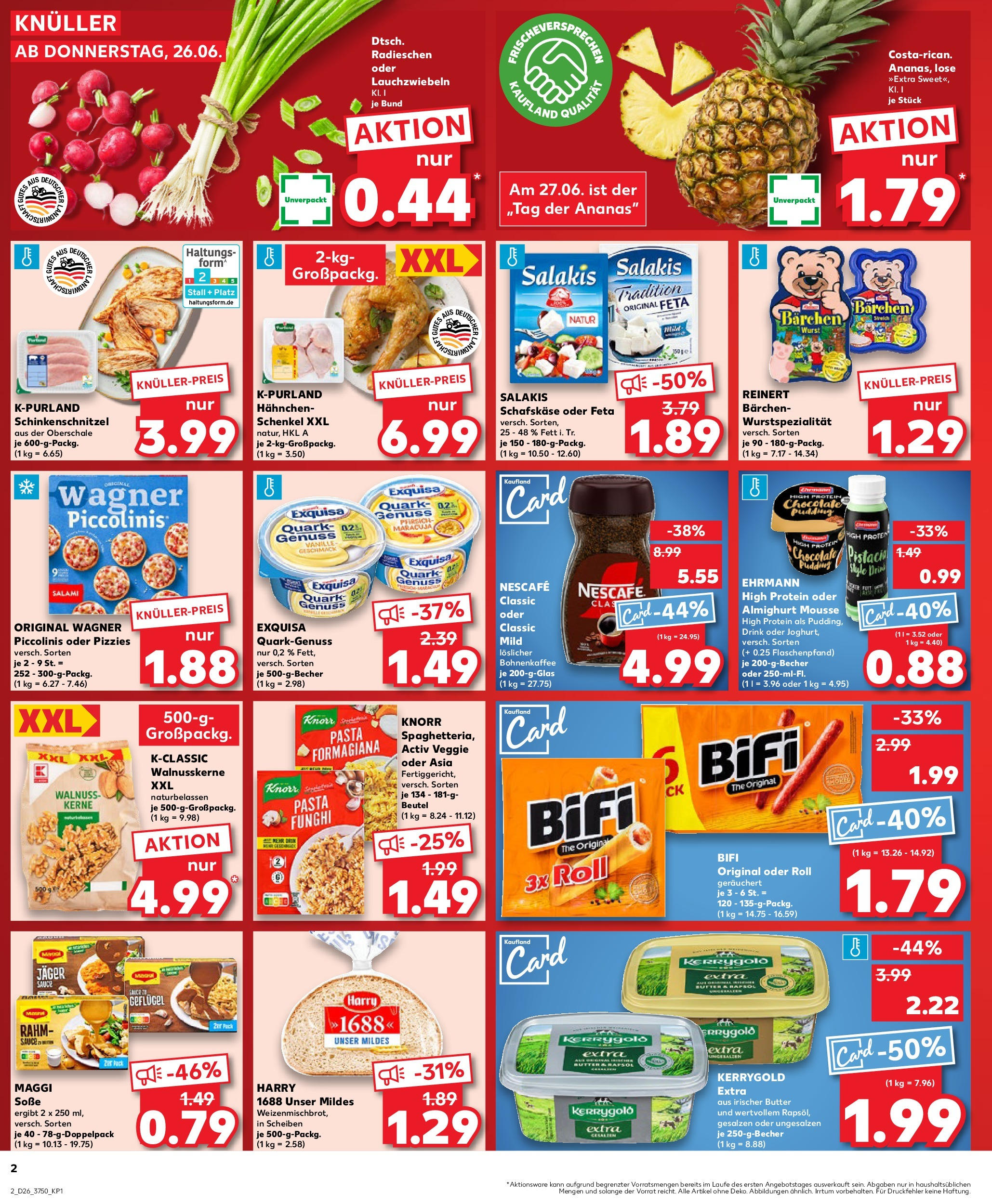 Prospekt Kaufland ab 25.06.2025 » Angebote Online zum Blättern | Seite: 2 | Produkte: Hahnchen, Soße, Wurst, Schafskase