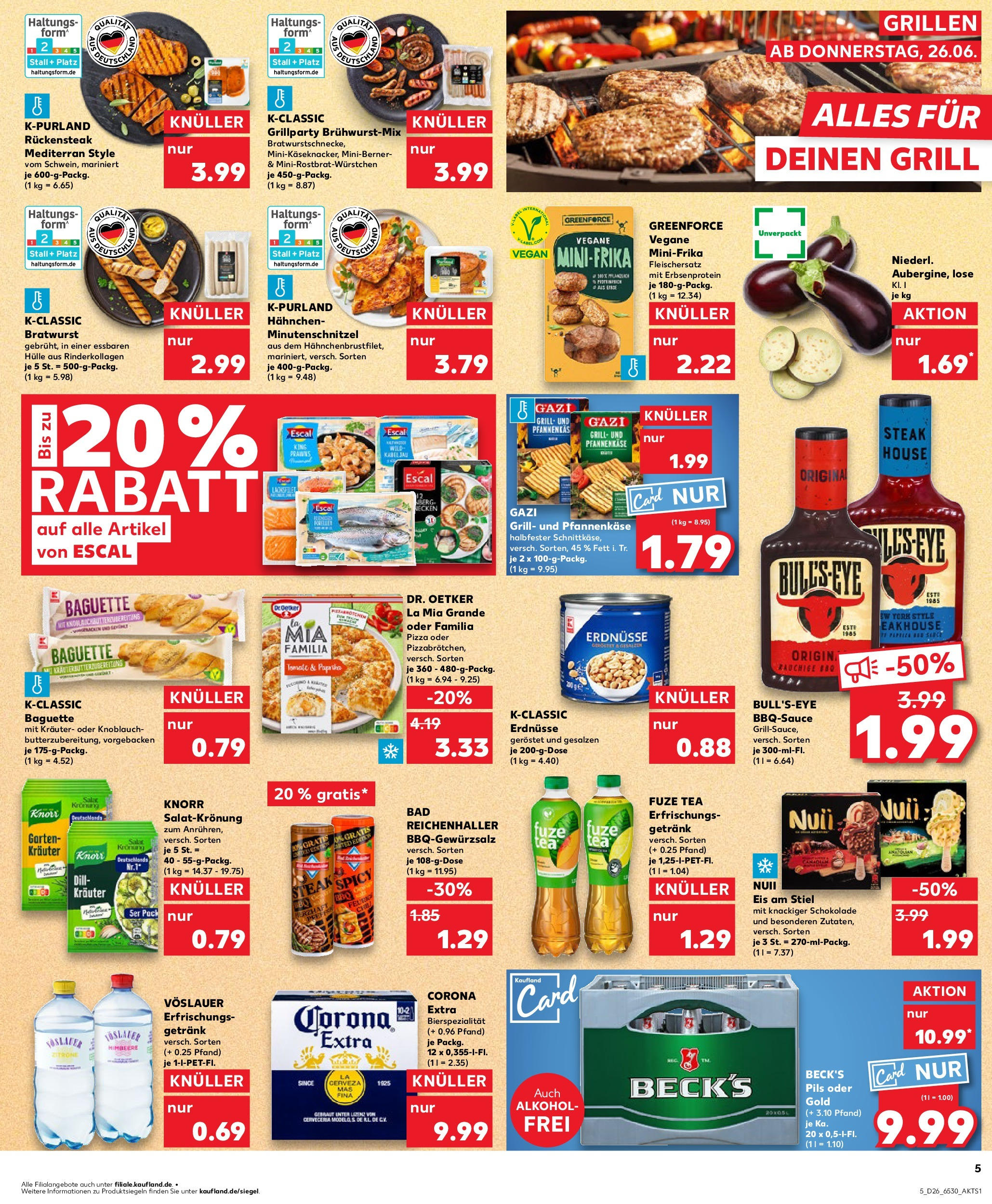 Prospekt Kaufland ab 25.06.2025 » Angebote Online zum Blättern | Seite: 5 | Produkte: Erdnüsse, Bad, Bratwurst, Pizza