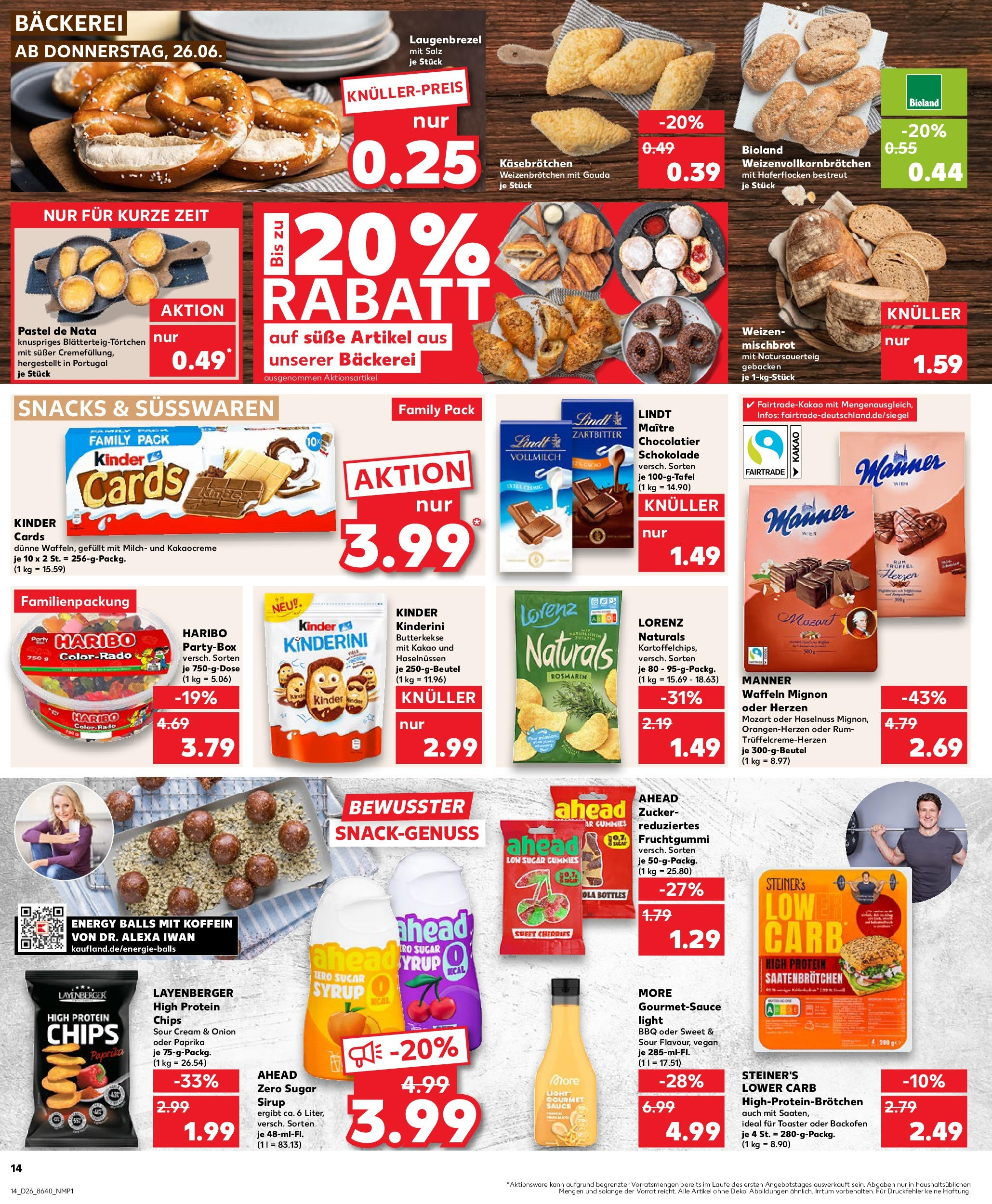 Prospekt Kaufland ab 25.06.2025 » Angebote Online zum Blättern | Seite: 14 | Produkte: Toaster, Schokolade, Waffeln, Paprika