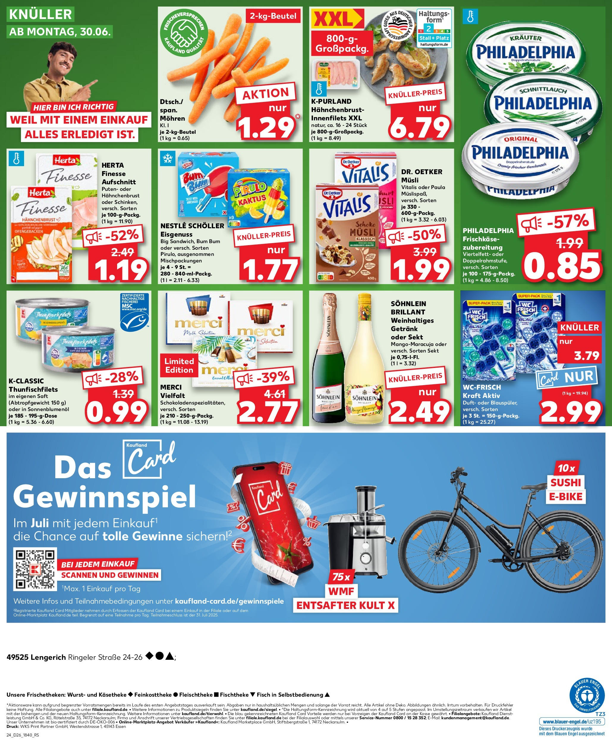 Prospekt Kaufland ab 25.06.2025 » Angebote Online zum Blättern | Seite: 24 | Produkte: Merci, Sekt, E-Bike, Hahnchenbrust