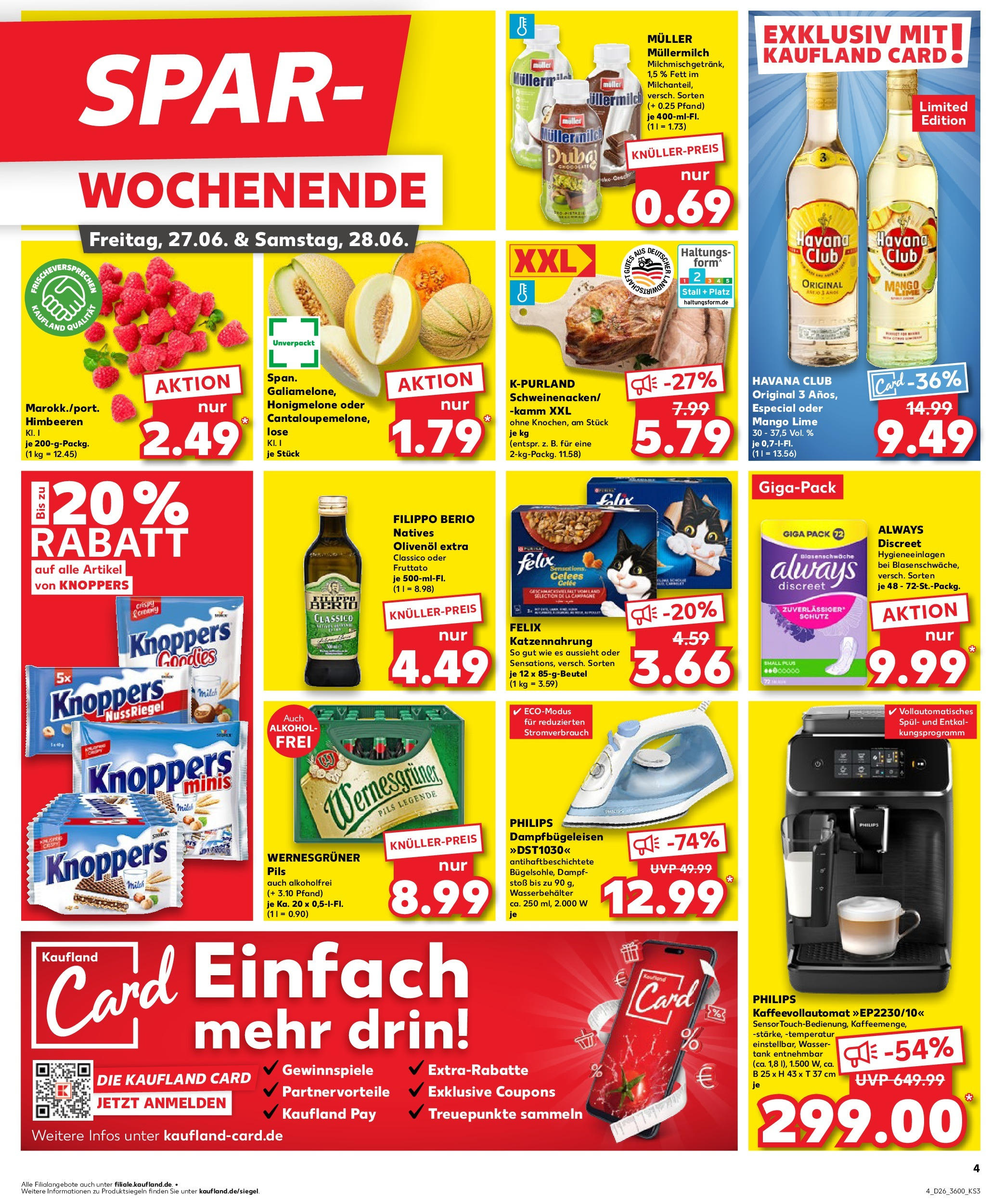 Prospekt Kaufland ab 26.06.2025 » Angebote Online zum Blättern | Seite: 4 | Produkte: Rum, Olivenol, Müllermilch, Muller mullermilch