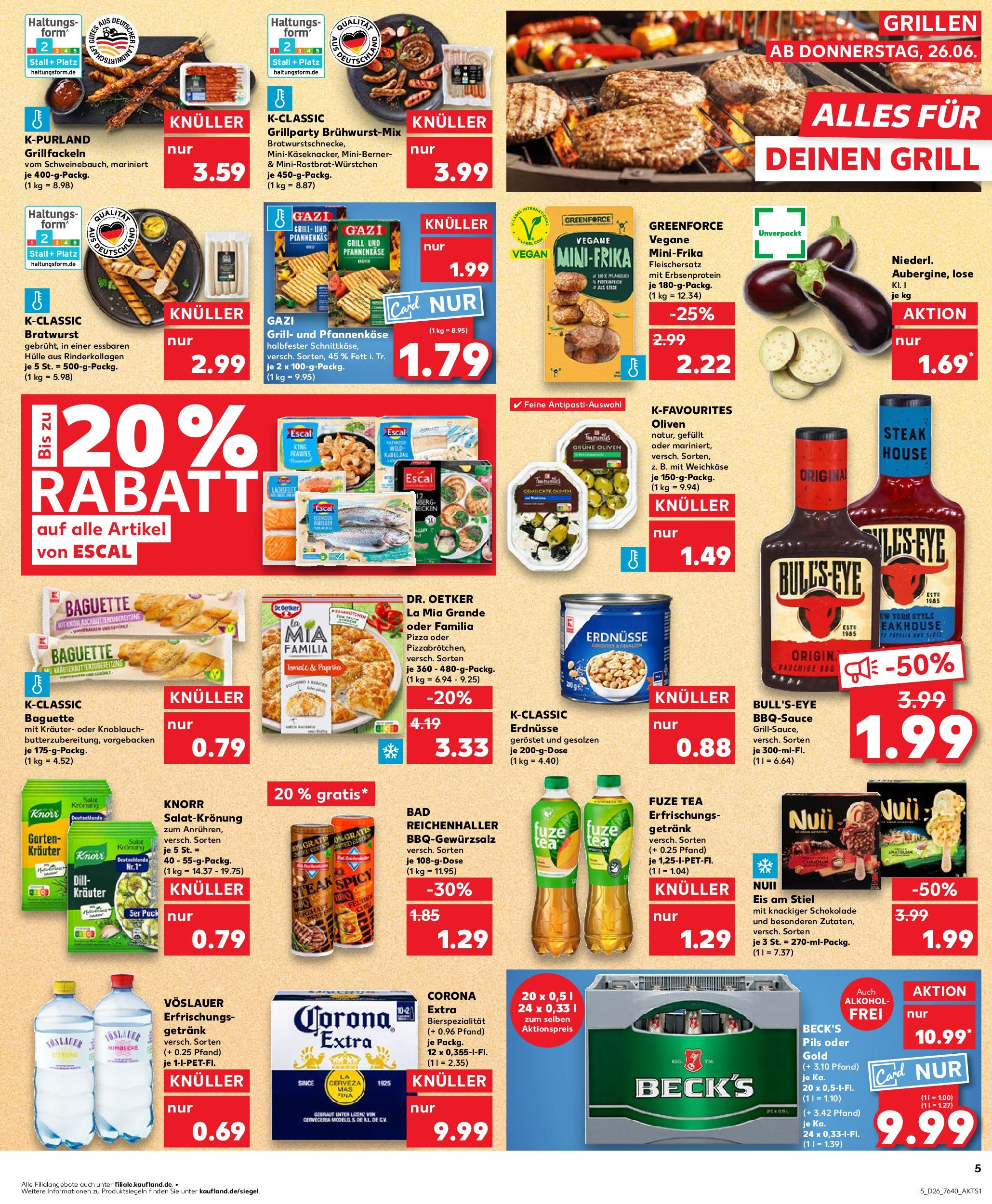 Prospekt Kaufland ab 26.06.2025 » Angebote Online zum Blättern | Seite: 5 | Produkte: Erdnüsse, Baguette, Dill, Pizza