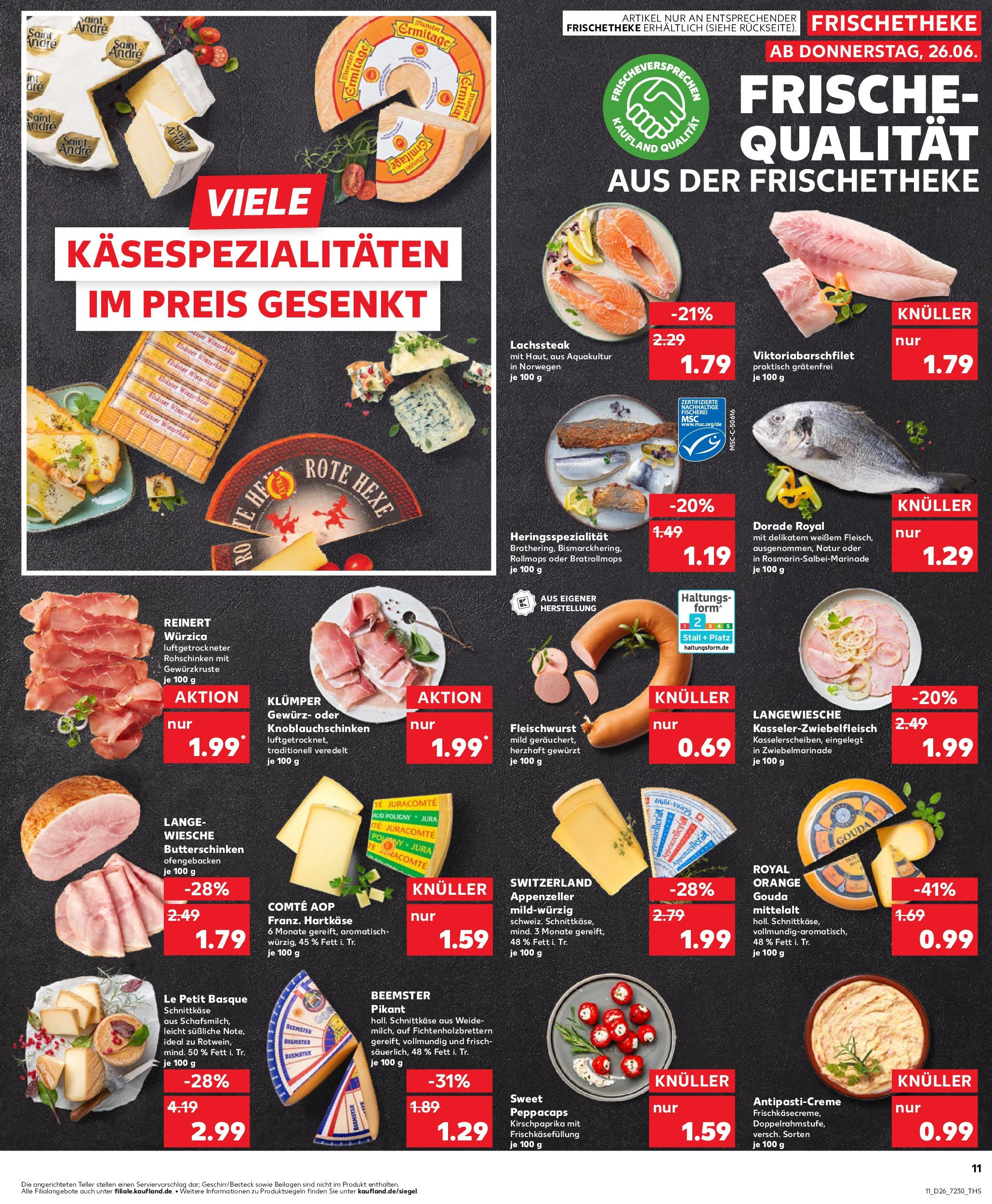 Prospekt Kaufland ab 26.06.2025 » Angebote Online zum Blättern | Seite: 11 | Produkte: Dorade, Gouda, Steak