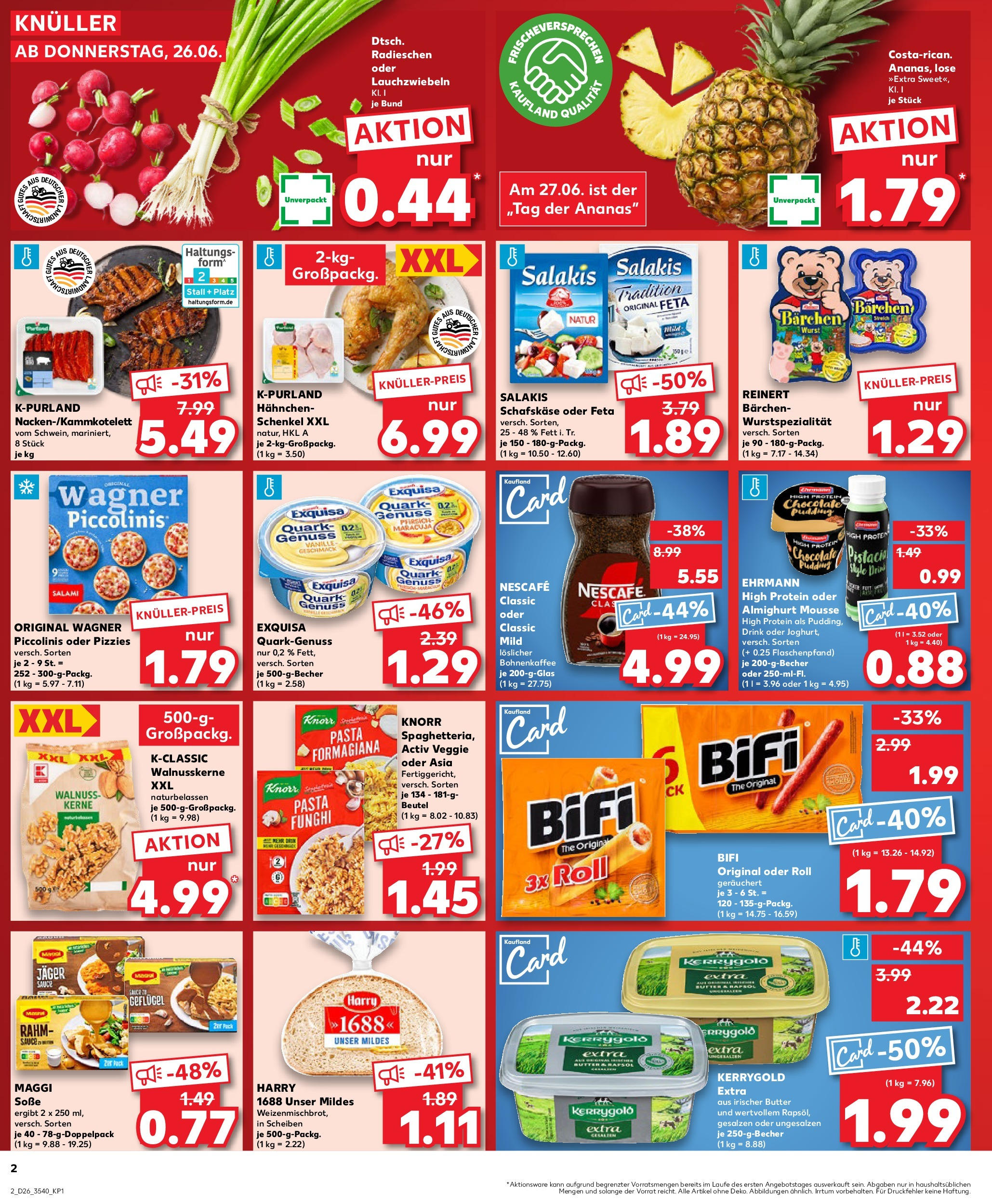 Prospekt Kaufland ab 25.06.2025 » Angebote Online zum Blättern | Seite: 2 | Produkte: Quark, Pudding, Exquisa, Wurst