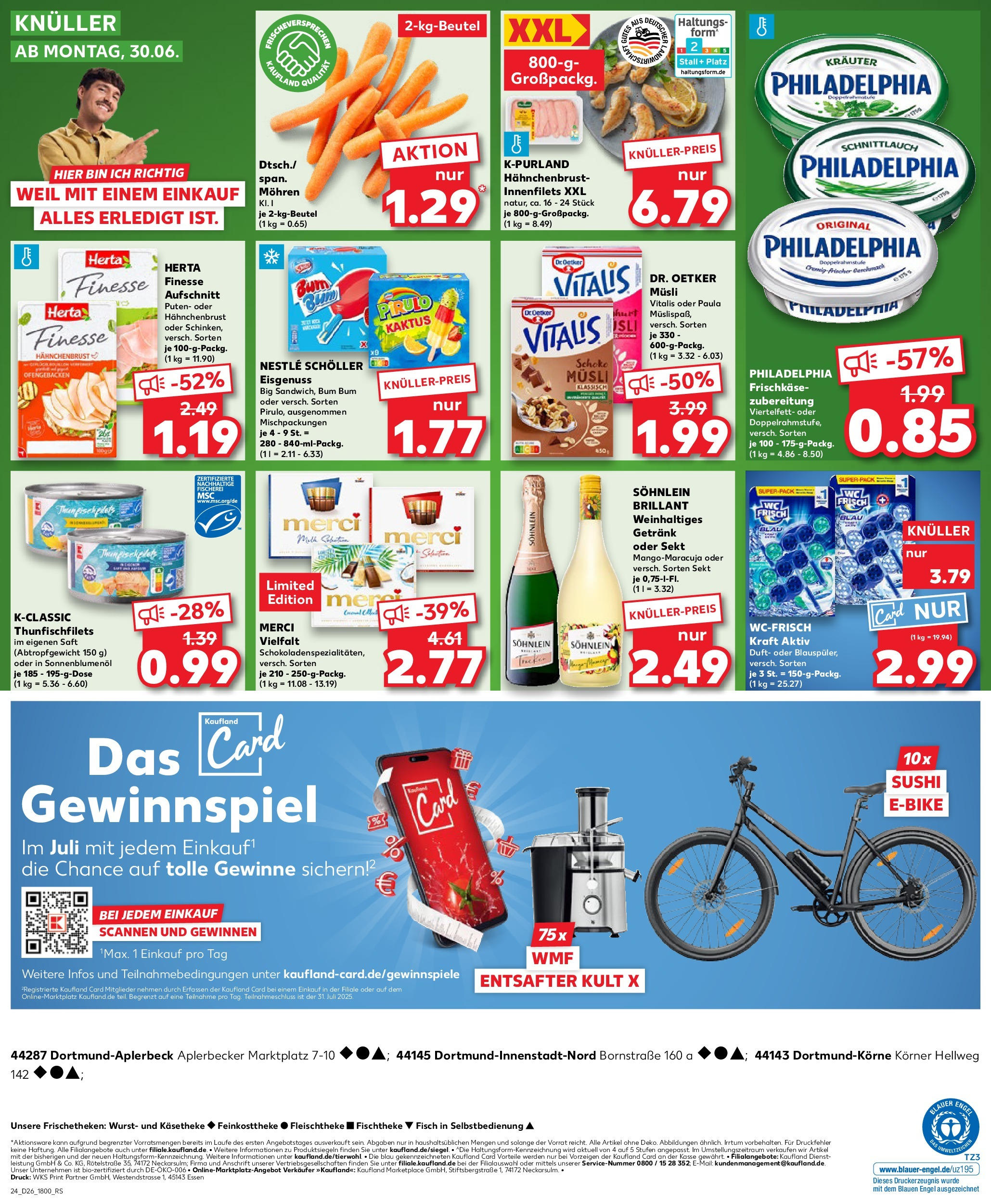Prospekt Kaufland ab 26.06.2025 » Angebote Online zum Blättern | Seite: 24 | Produkte: Musli, Sonnenblumenol, Sekt, E-Bike