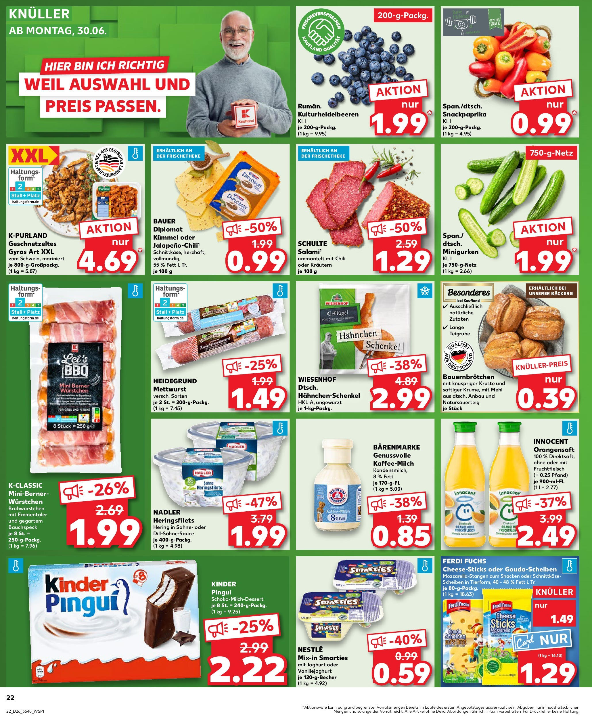 Prospekt Kaufland ab 25.06.2025 » Angebote Online zum Blättern | Seite: 22 | Produkte: Grill, Bäckerei, Gyros, Brot