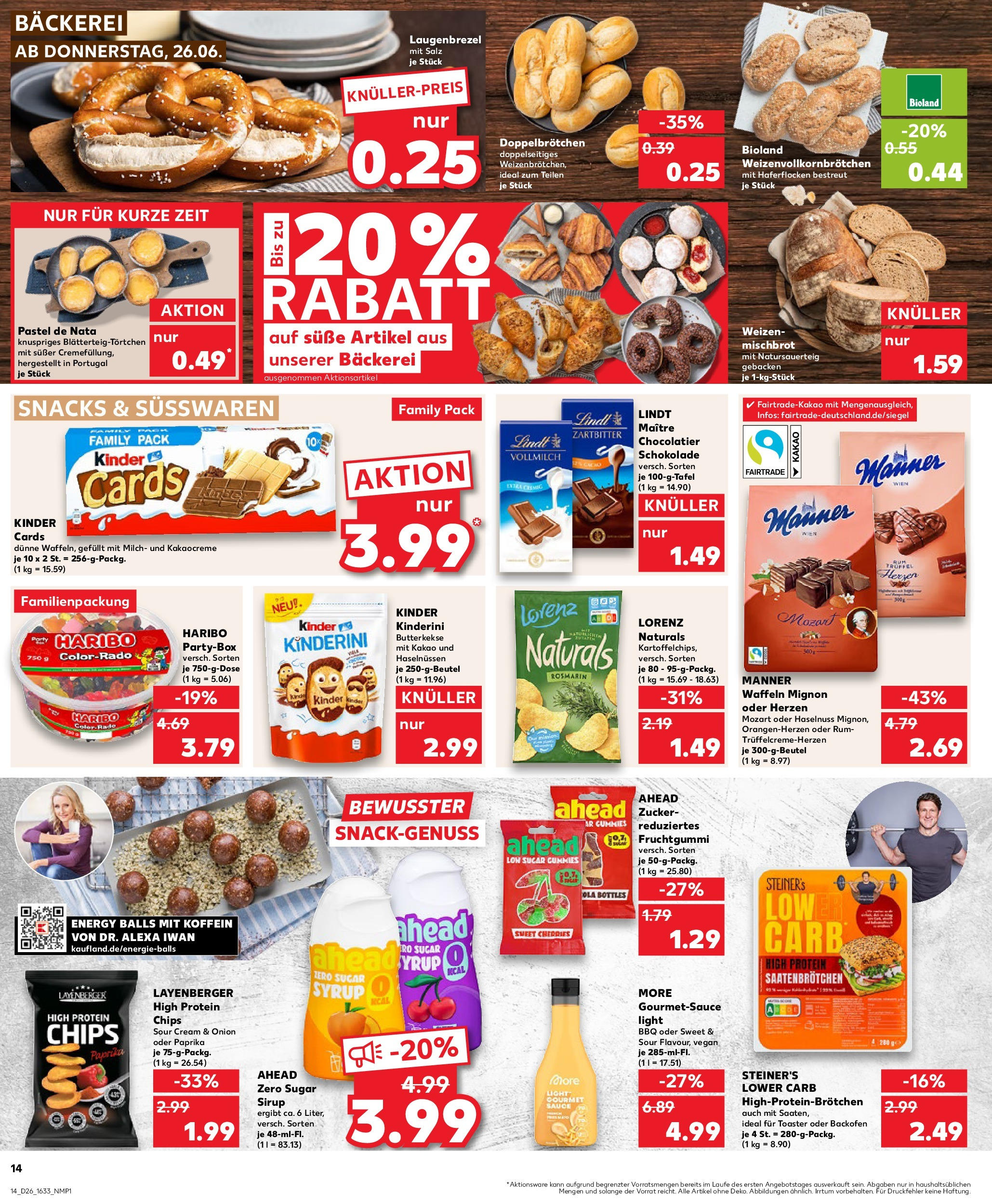 Prospekt Kaufland ab 26.06.2025 » Angebote Online zum Blättern | Seite: 14 | Produkte: Haribo, Sirup, Butterkekse, Backofen