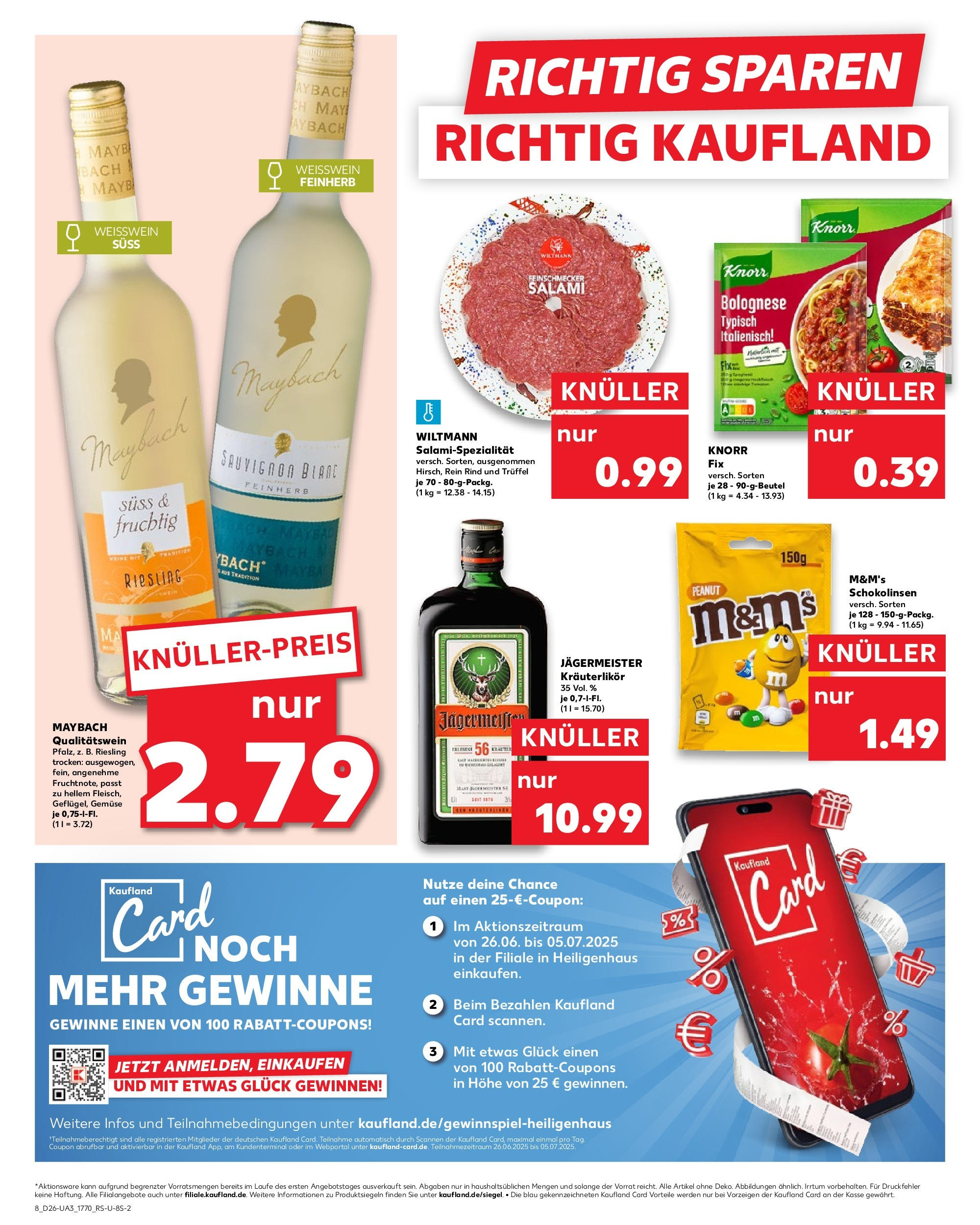 Prospekt Kaufland ab 25.06.2025 » Angebote Online zum Blättern | Seite: 8 | Produkte: Weißwein, Knorr, Jägermeister, Gemüse