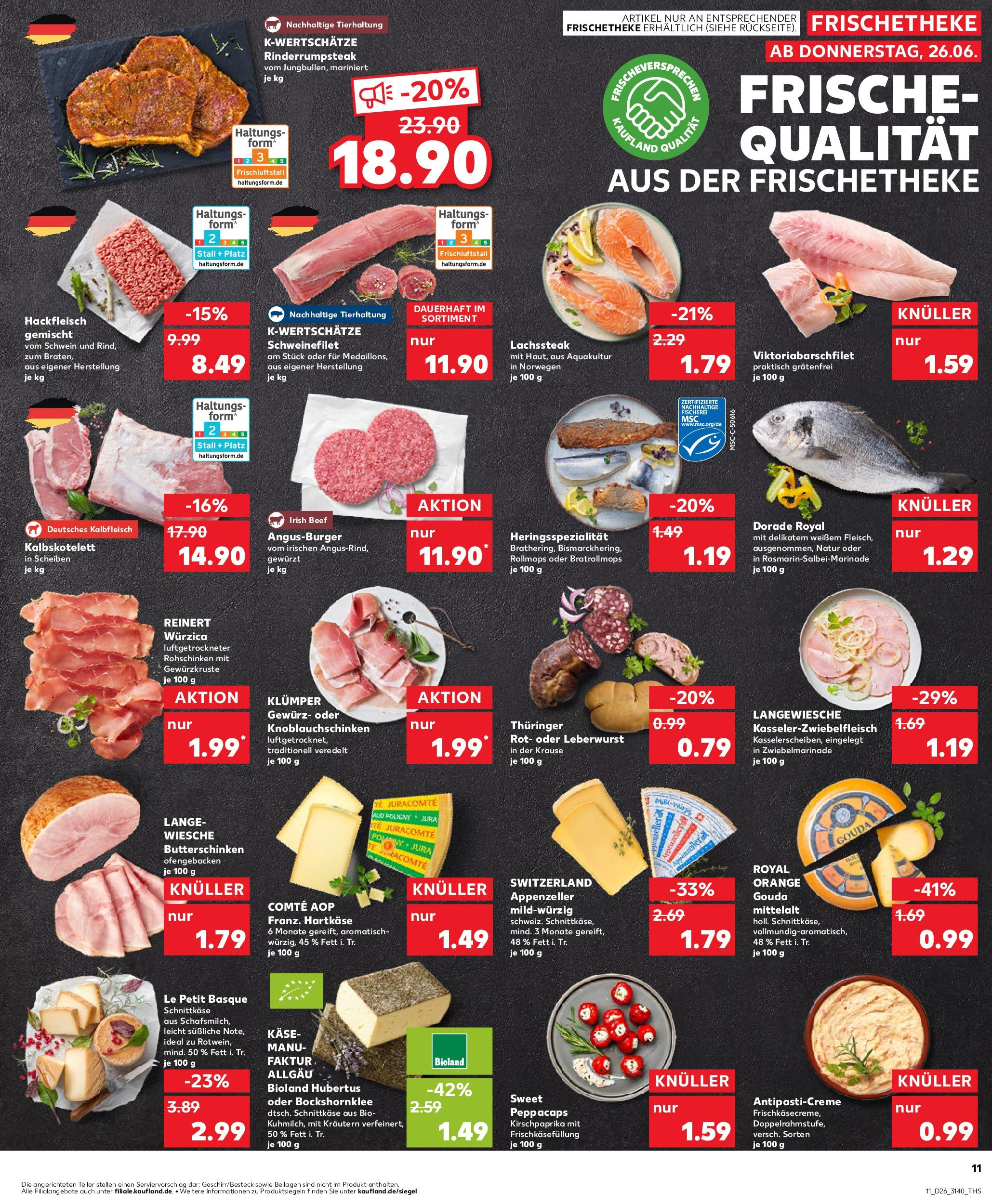 Prospekt Kaufland ab 29.06.2025 » Angebote Online zum Blättern | Seite: 22 | Produkte: Dorade, Jura, Gouda, Schweinefilet