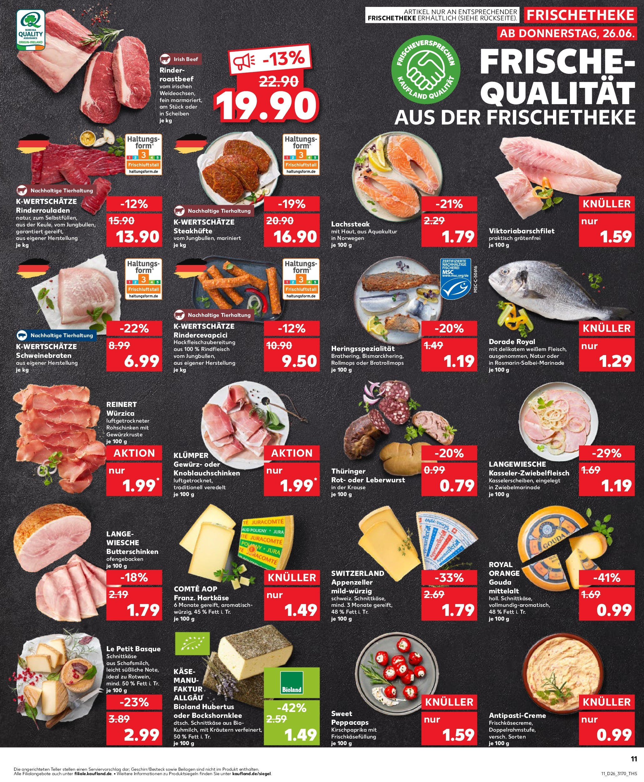 Prospekt Kaufland ab 25.06.2025 » Angebote Online zum Blättern | Seite: 11 | Produkte: Käse, Gouda, Cevapcici, Steak