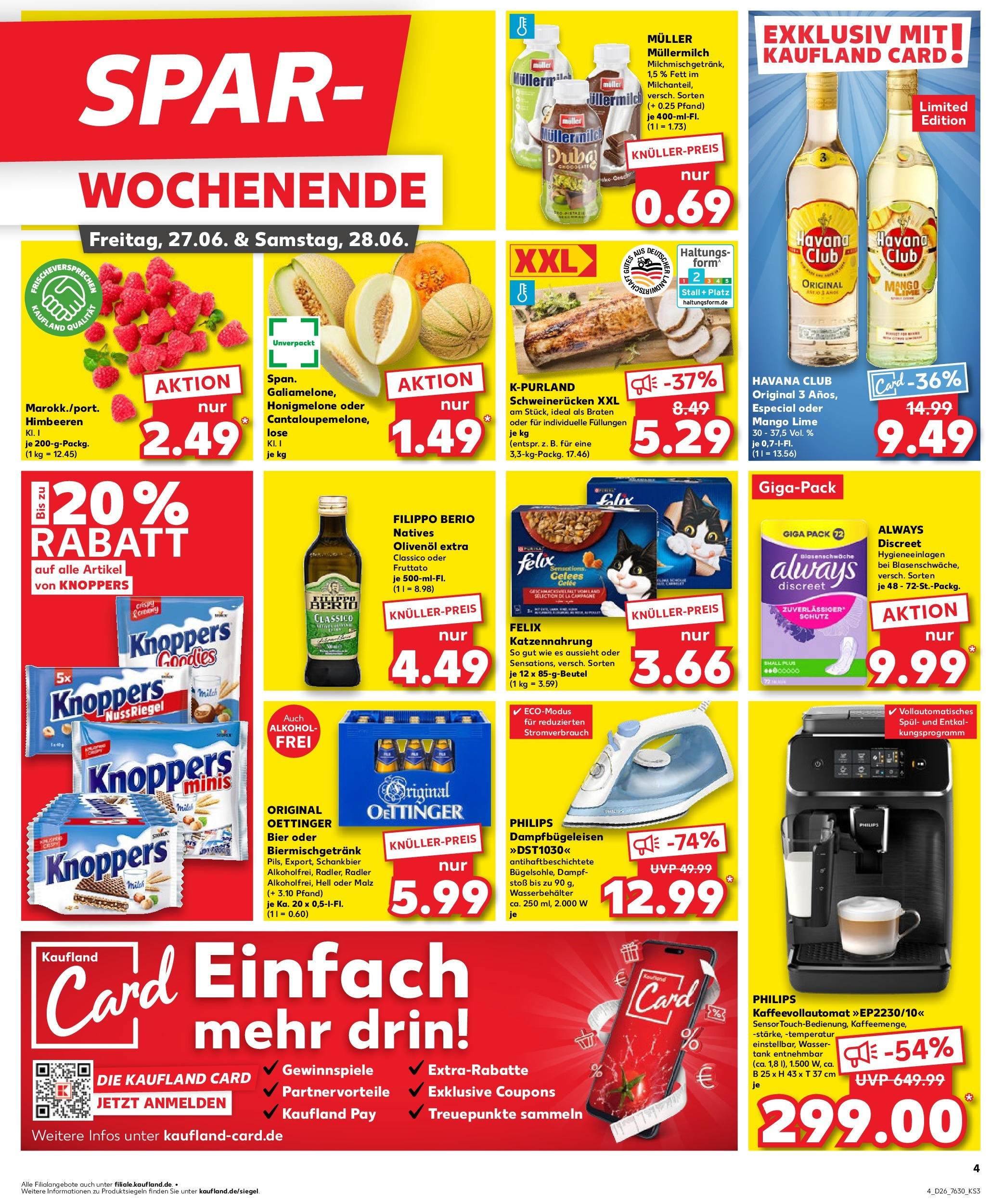 Prospekt Kaufland ab 25.06.2025 » Angebote Online zum Blättern | Seite: 4 | Produkte: Havana club, Rum, Honigmelone, Müllermilch