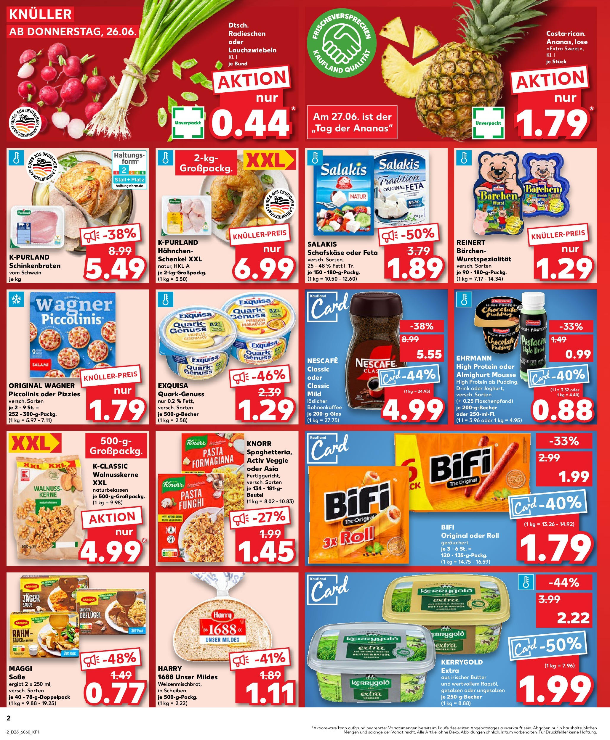 Prospekt Kaufland ab 25.06.2025 » Angebote Online zum Blättern | Seite: 2 | Produkte: Nescafe, Ananas, Soße, Pasta