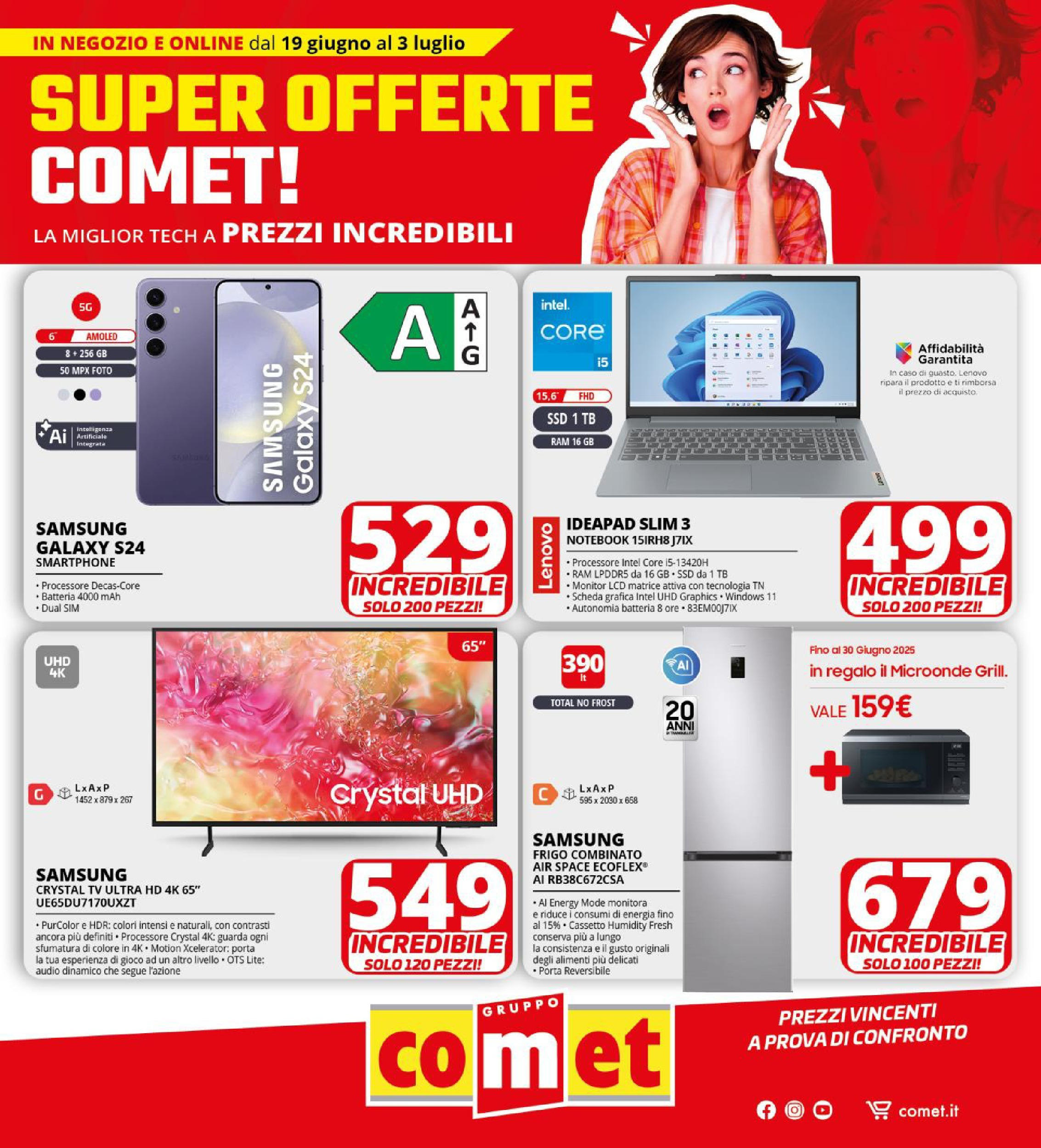 Volantino Comet valido da 18/06/2025 numero di pagina 1 Anteprima dell'opuscolo Super Offerte dal negozio Comet valido da 18/06/2025
